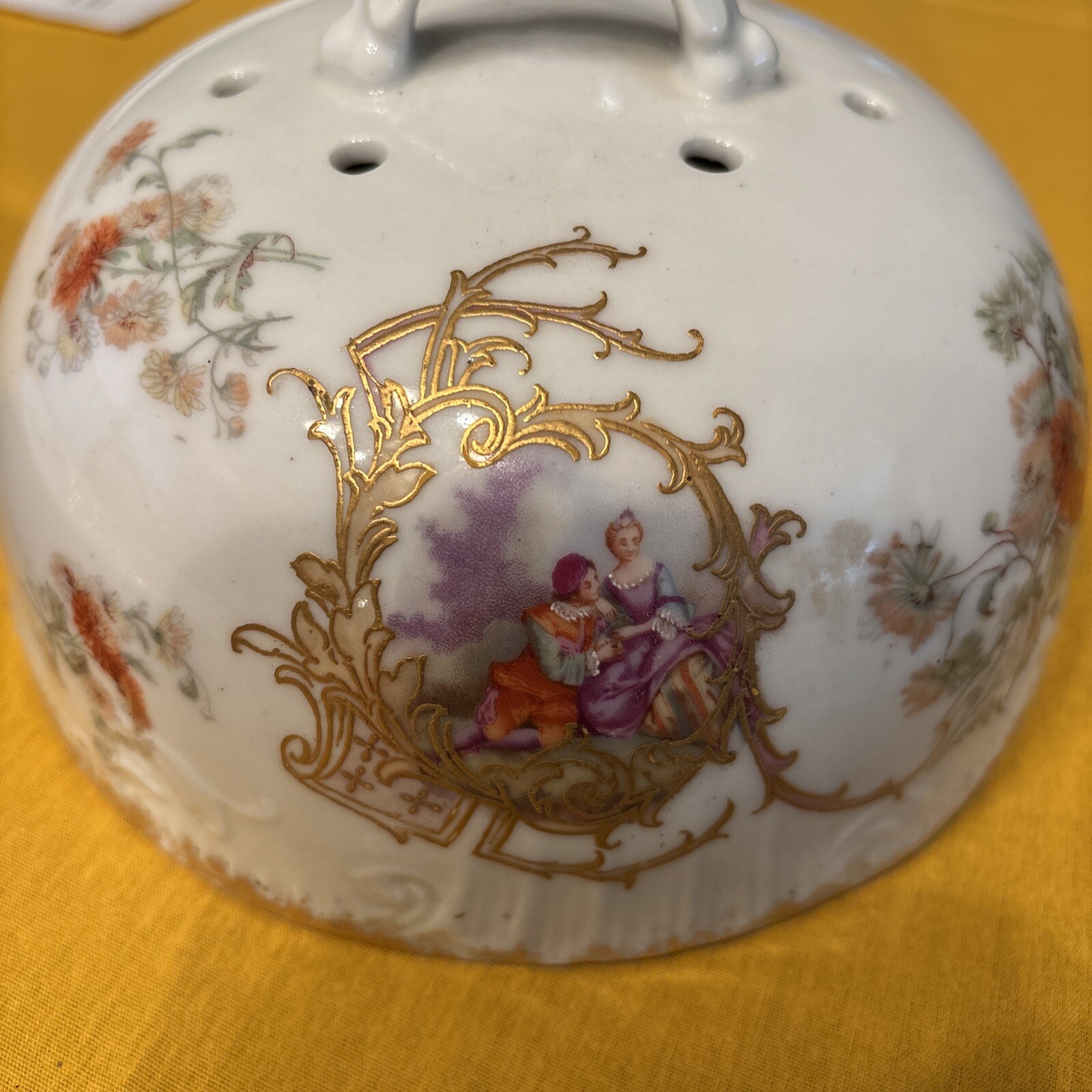 Limoges Victorian Scene Butter Dish-2-Piece