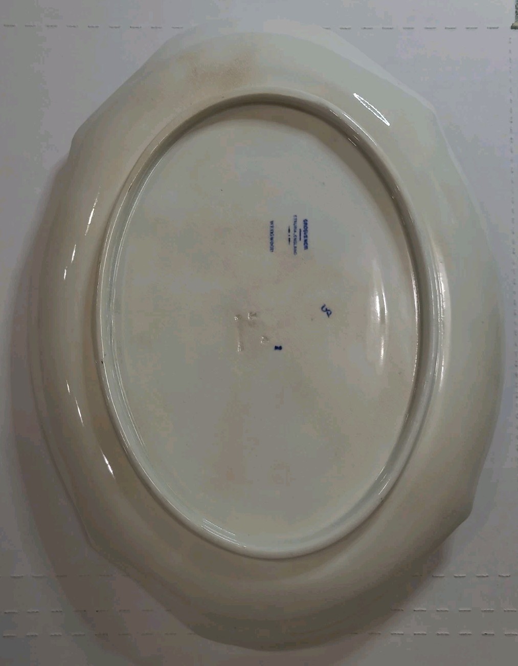 Antique Wedgwood Grosvenor Blue Flow 14.25″x10.25″Tureen Underplate Tray Platter