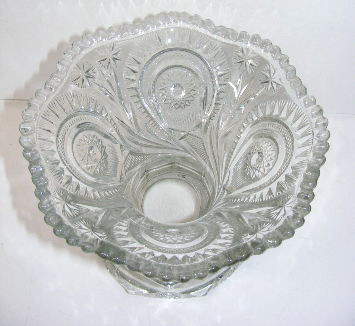 Smith Glass Pinwheel & Stars Design Punch Bowl Stand ONLY