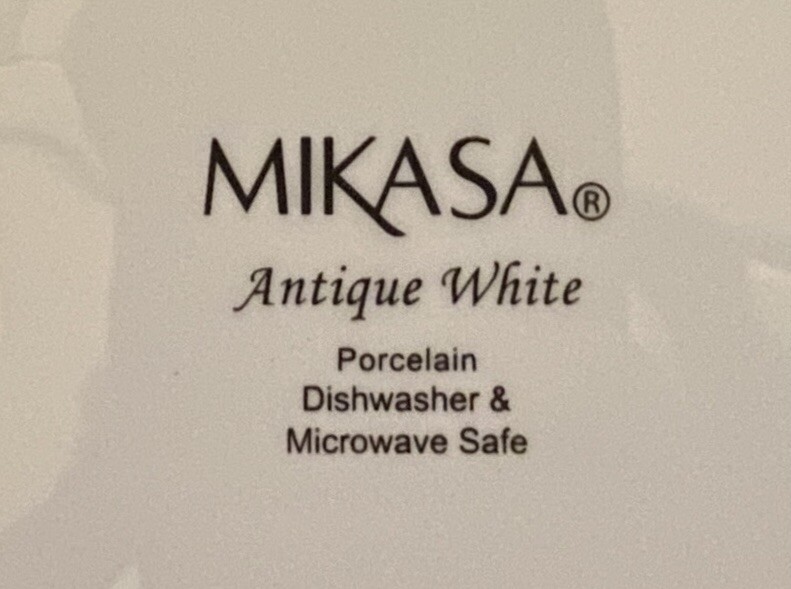 Set of 6 NEW Mikasa ANTIQUE WHITE 8.5” SALAD LUNCH PLATES Porcelain Dinnerware