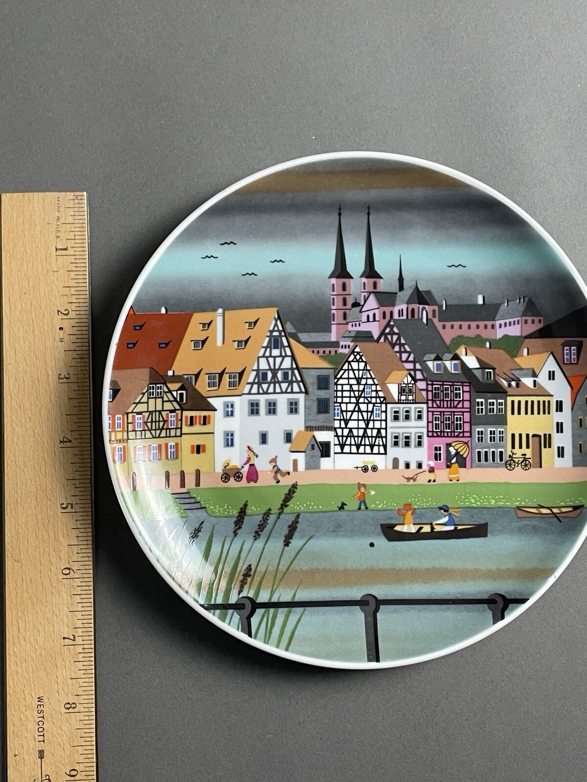 KPM GERMANY PLATE BAMBERG BARBARA FURSTENHOFER 7 7/8″ Porzellan