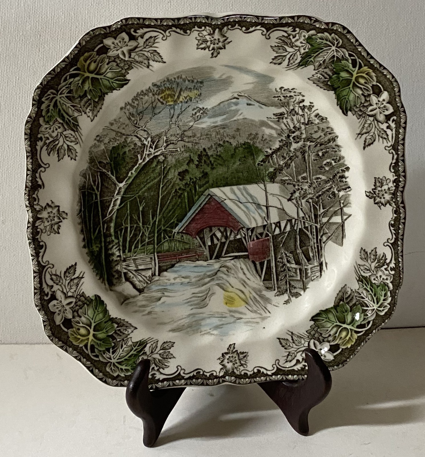 Vintage Johnson Brothers Friendly Village Square Salad Plate – Covered Bridge