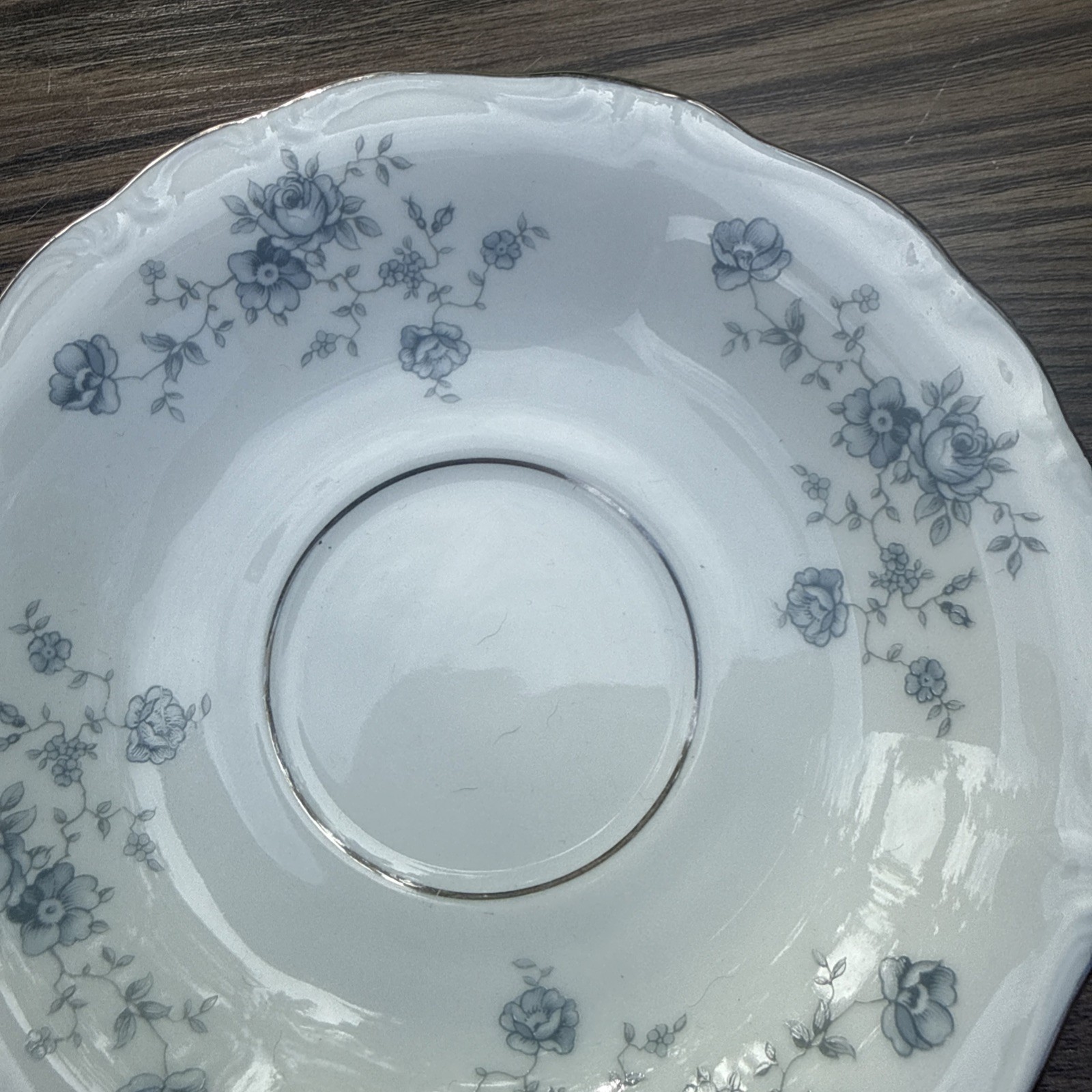 Johann Haviland Blue Garland Footed Tea Cup & Saucer Bavaria Germany Set of 2
