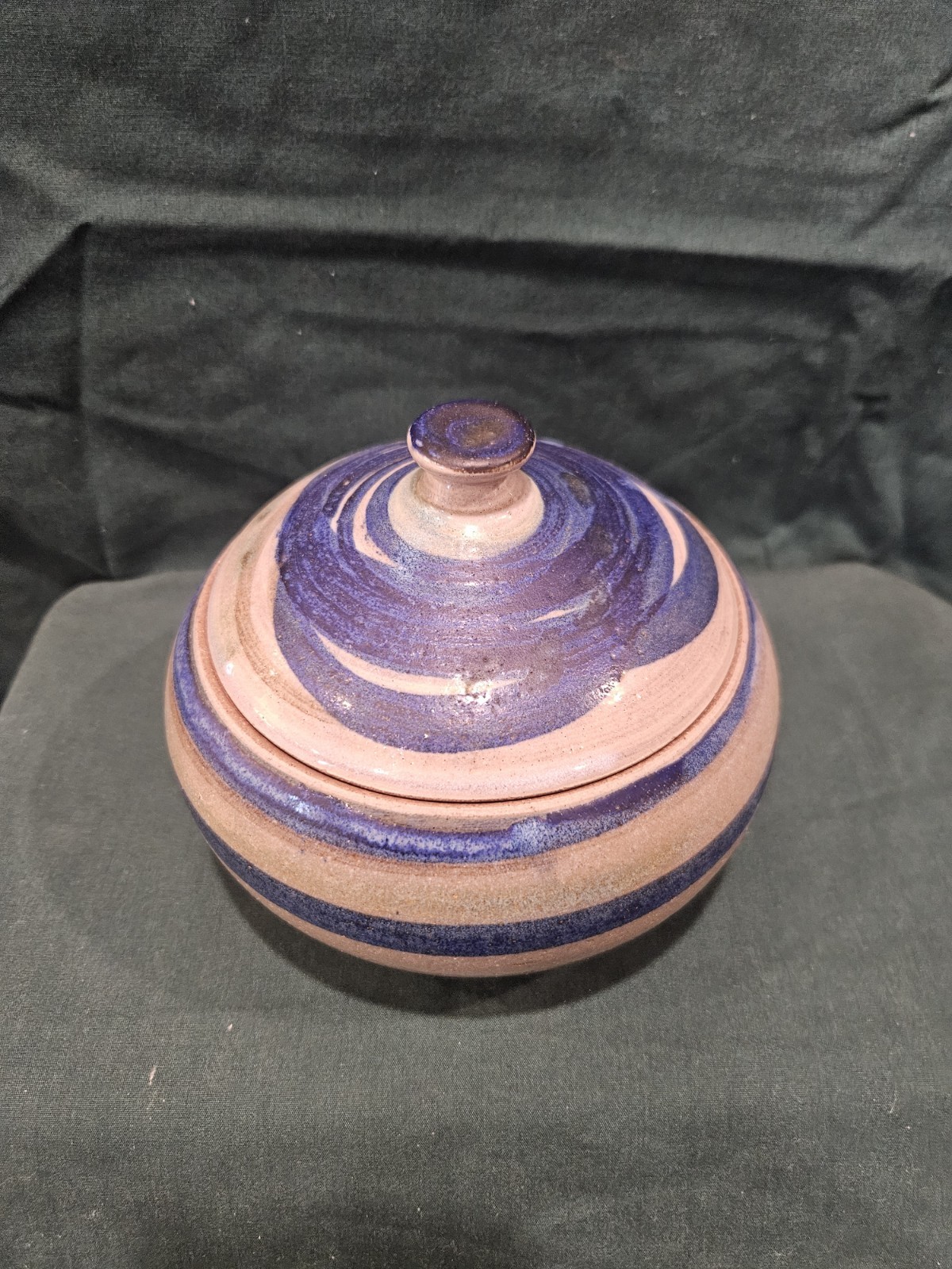 Vintage 1982 Studio Art Pottery Covered Dish Jar Lidded Bowl Signed Martin 80s