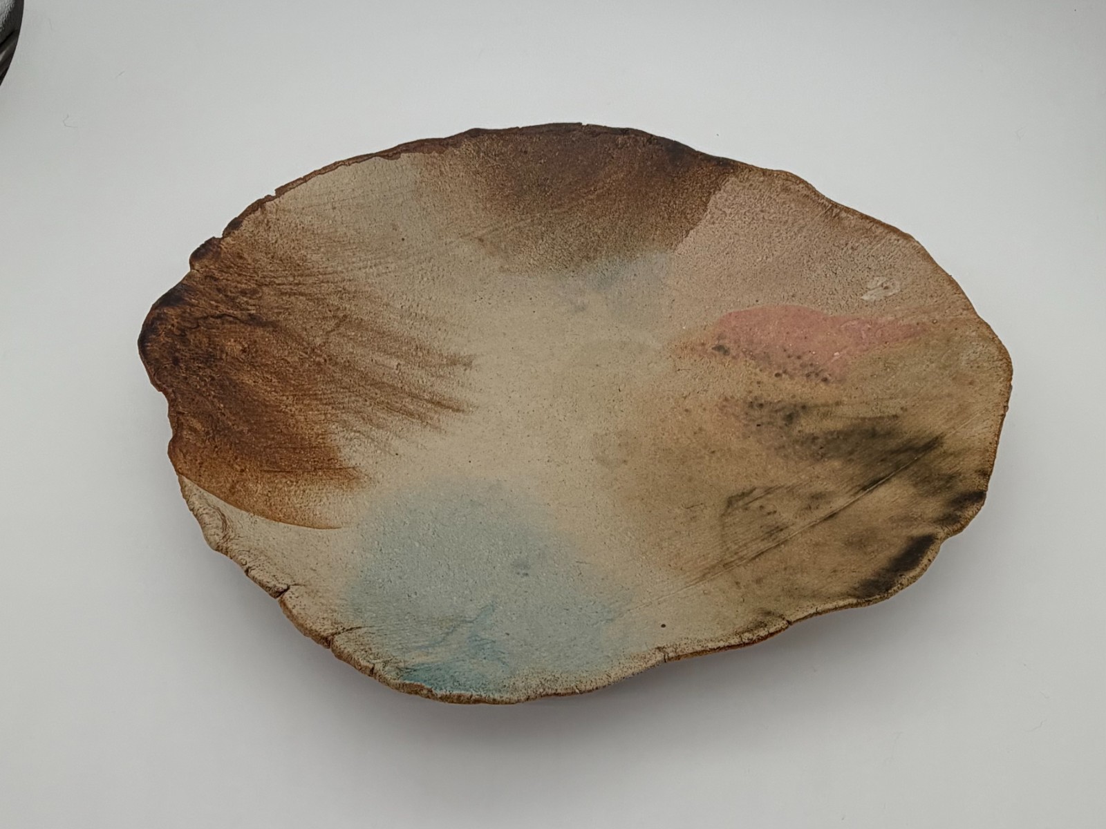 Lise Jonas Denmark Signed Studio Pottery Stoneware Bowl 16” Danish Modern