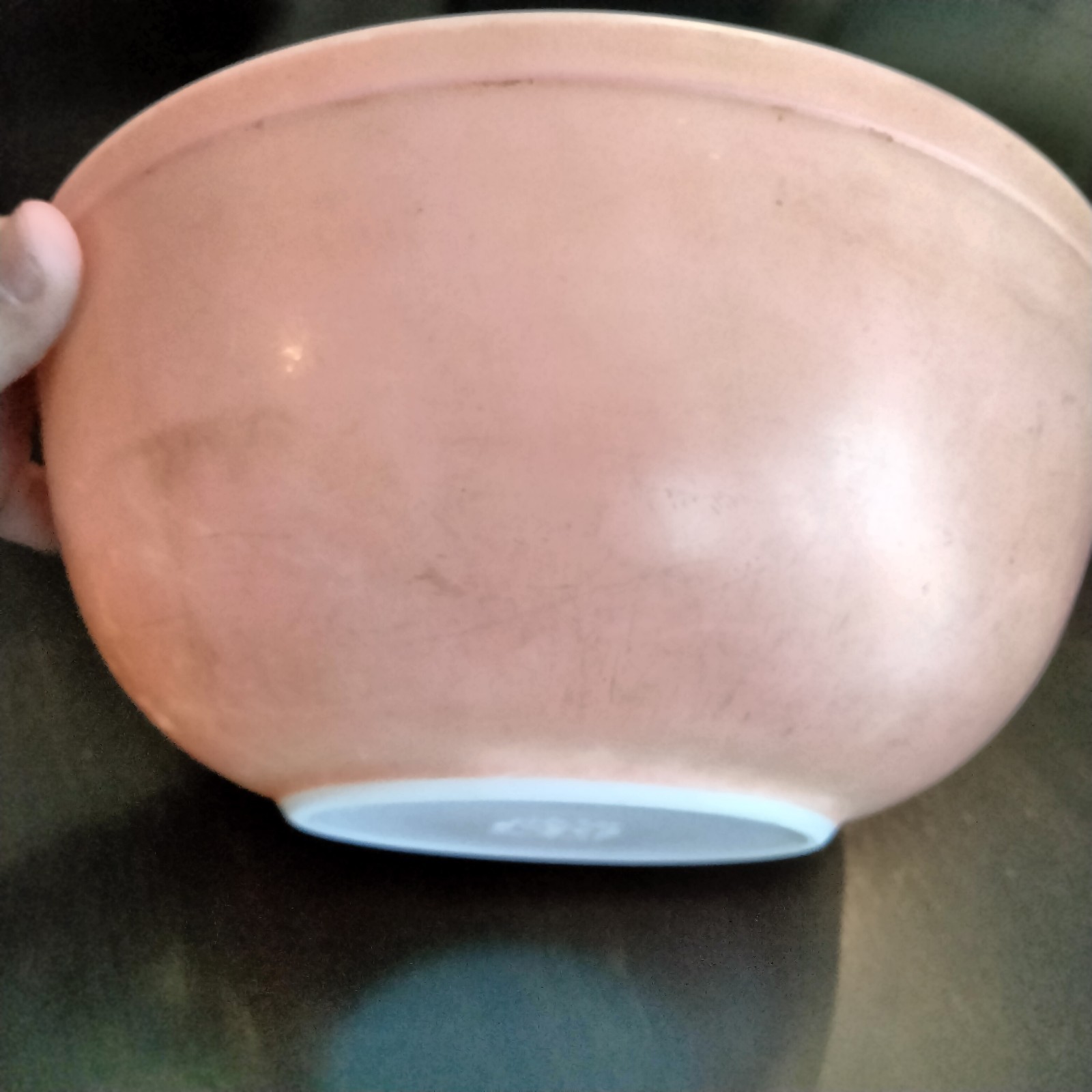Vintage PYREX Flamingo Pink/peach color 4 Qt. Mixing Bowl # 404 4 Quart lot pics