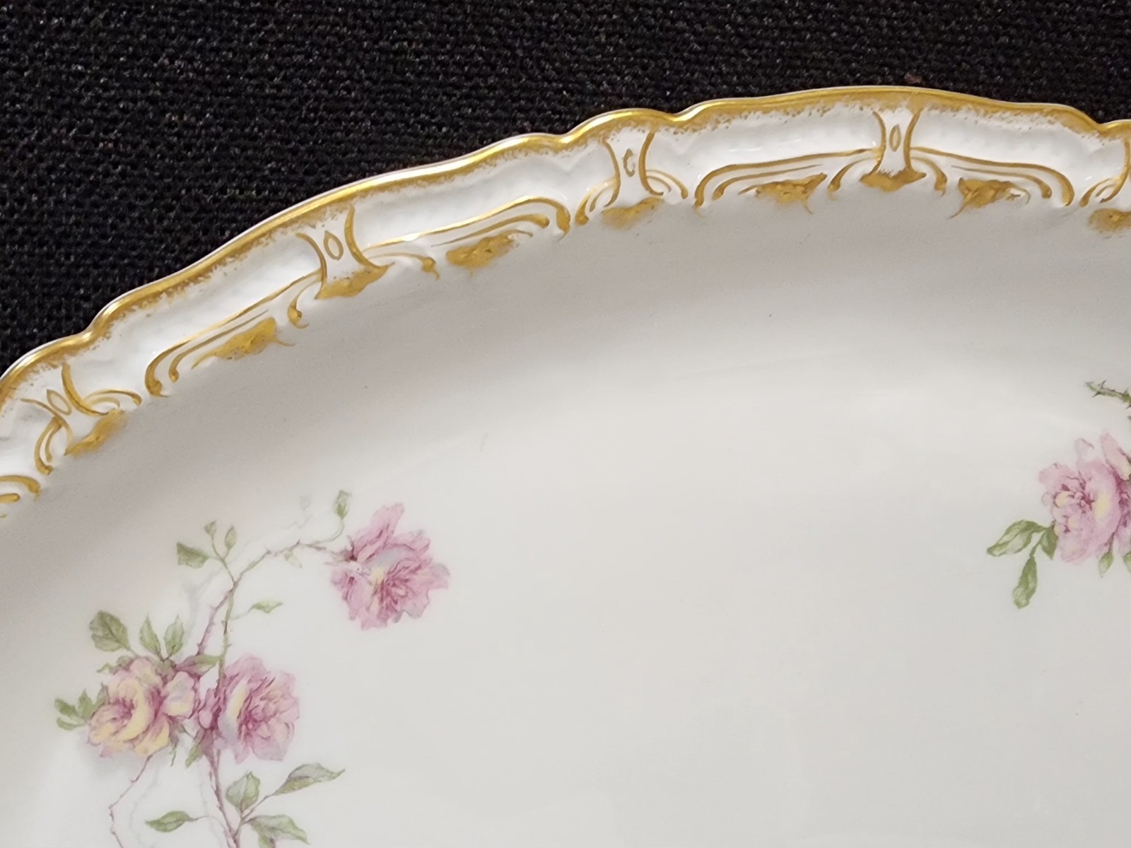 LOT OF 4- Haviland Limoges Baltimore Rose Schleiger SERVING PLATTERS 11″ – 16.5″