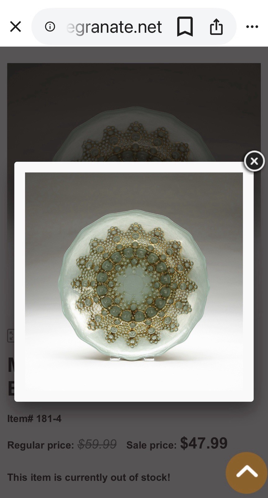 Red Pomegranate Gilded Moroccan Turquoise Green Blue Gold Bubble Glass Bowl 12″