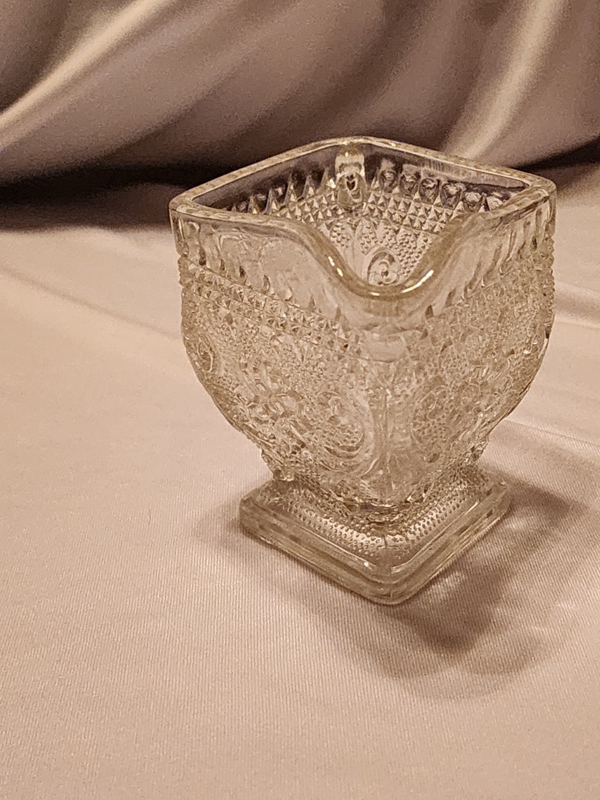 Vintage Indiana Glass Creamer. Tiara Pattern Diamond Shape Creamer/Sauce Boat