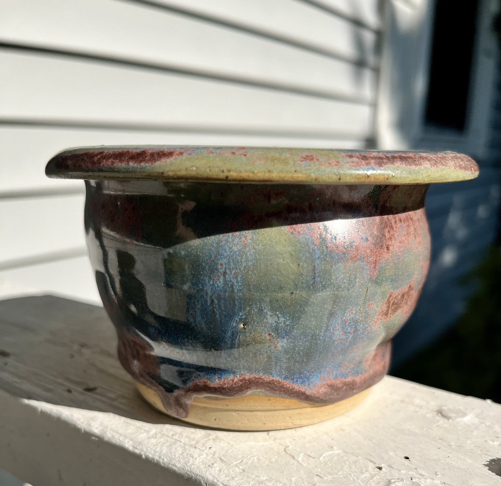 Handsome Studio Pottery Bowl Artisan Handmade Natural Earth Tones Signed 2011