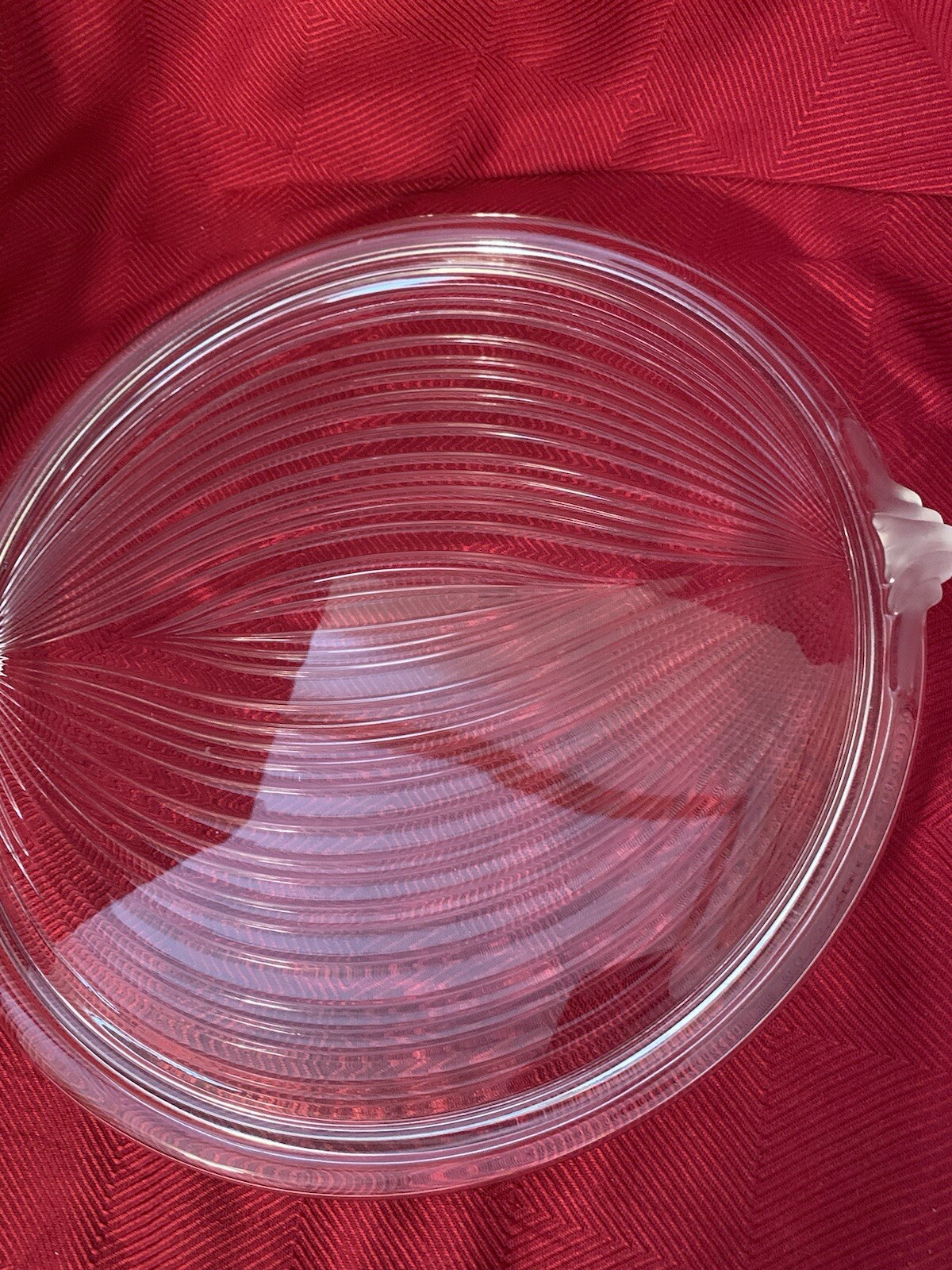 Mikasa Walther Neoclassical Crystal Ribbed Round Frosted Handles 13”Platter EUC