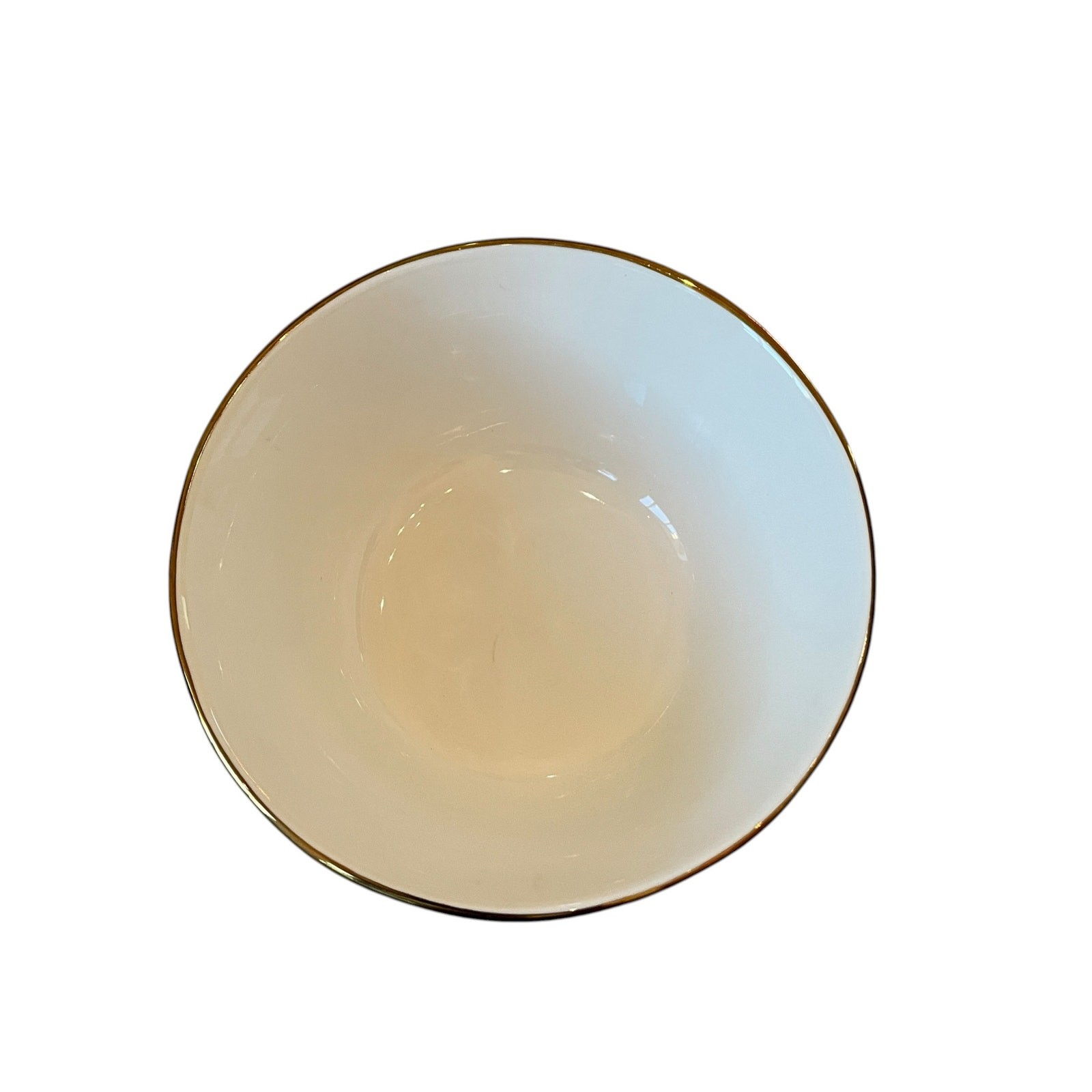 Hand Painted Coquette GOLD BOW Salad Bowls 6.25in White Ceramic Set of 4 NEW