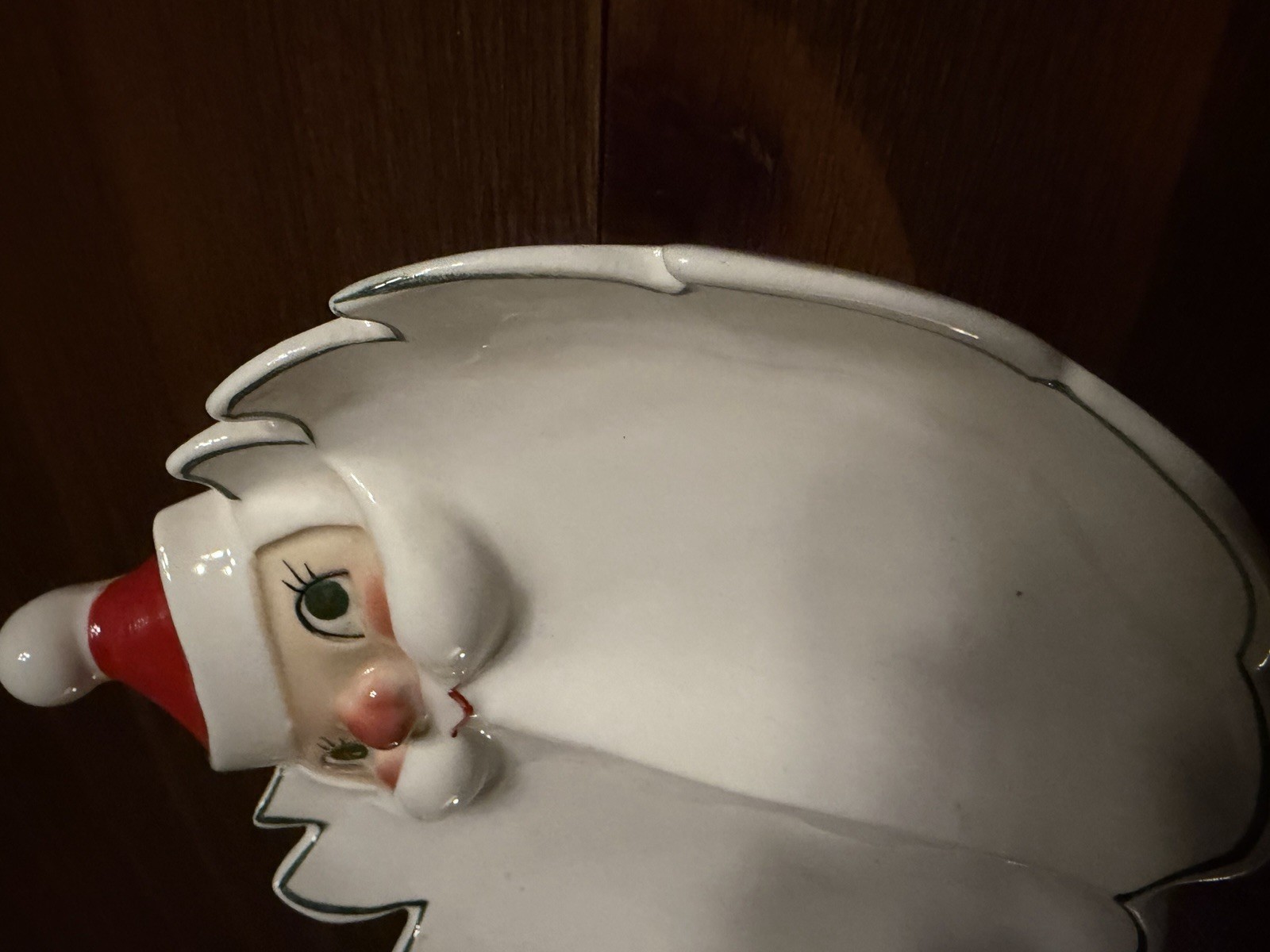 Holt Howard 1959 Santa Face Ceramic 2-Compartment Divided Dish Japan
