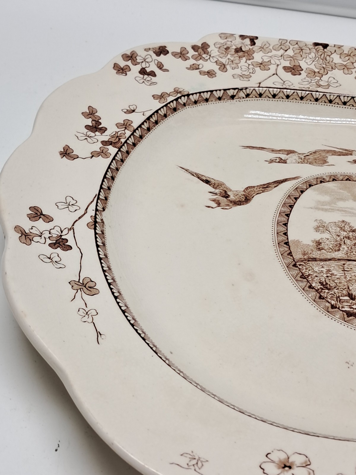 Antique Brown & White/Ivory Aesthetic Woodland Platter 18.5″ Brownfield and Sons