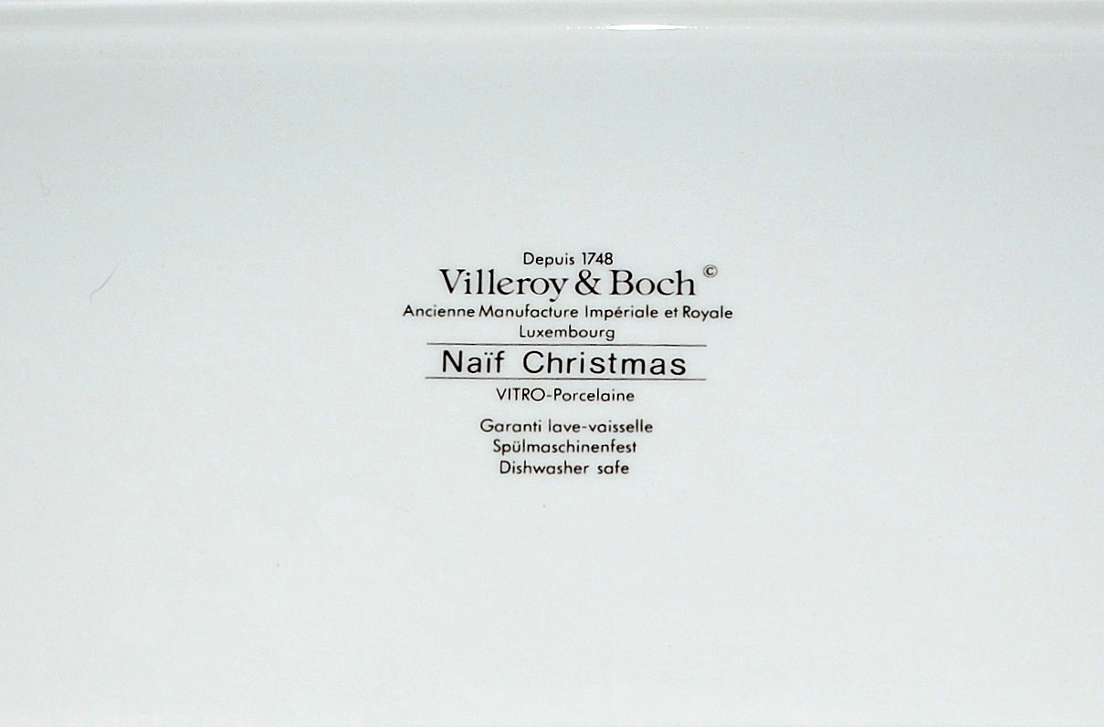 Villeroy & Boch Luxembourg Naif Christmas 13-1/2″ Sandwich Tray & 2 Mugs
