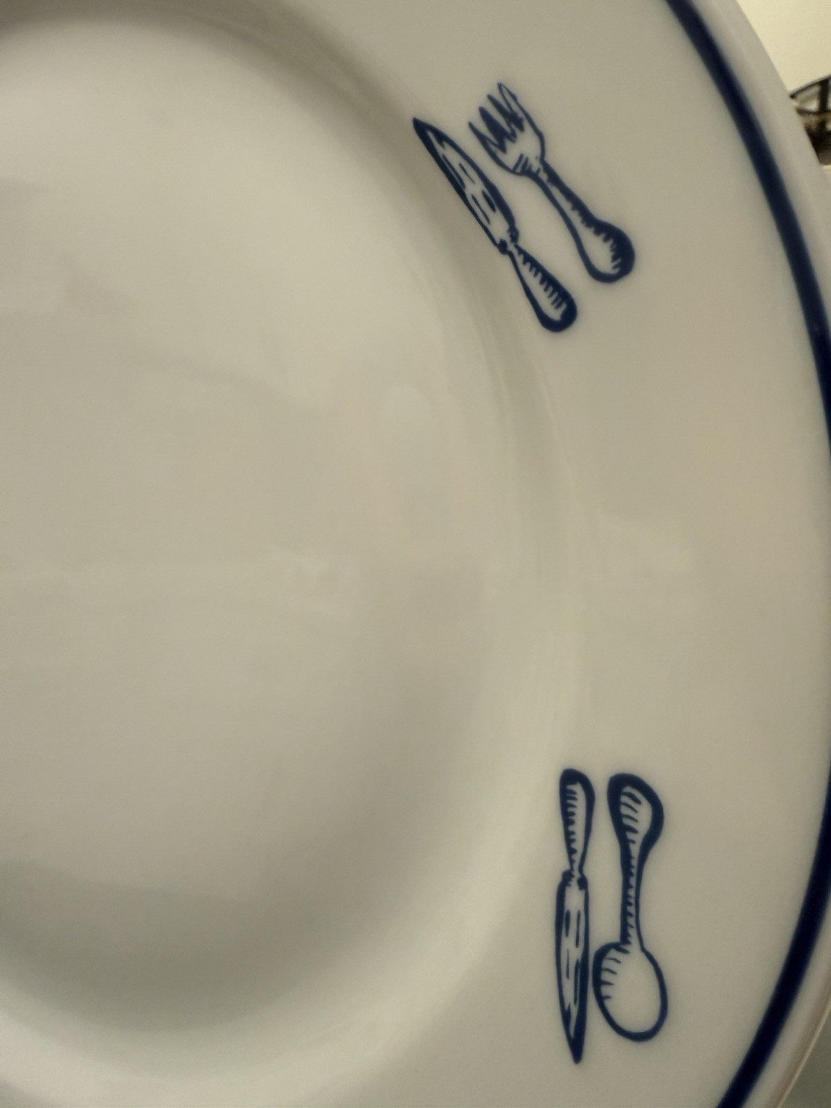 Set of 4 Blue/White Rosanna Poland 12” Dinner/“Chop” Plates