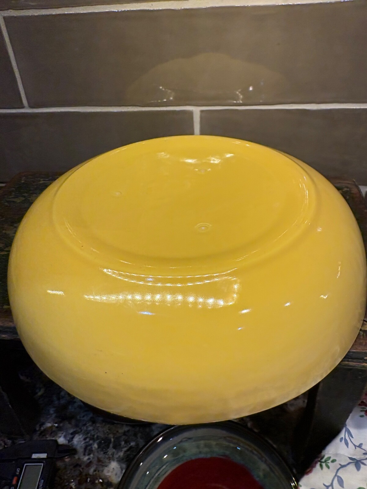 vtg mcm malibu modern bright yellow serving bowl by hollydale california