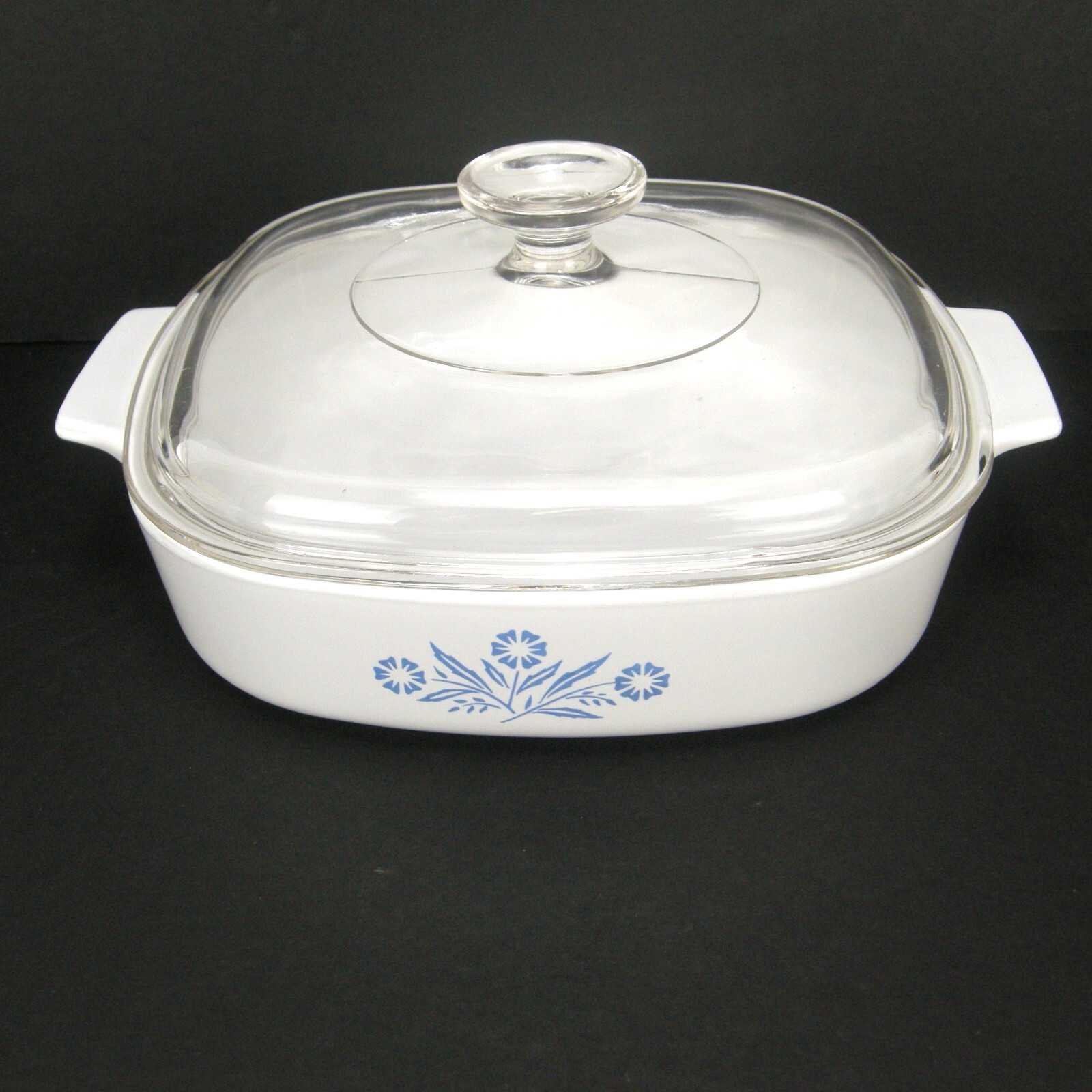 Corning Ware Blue Cornflower 1.75 Qt Casserole Dish Pyrex Lid Plastic Snap Cover
