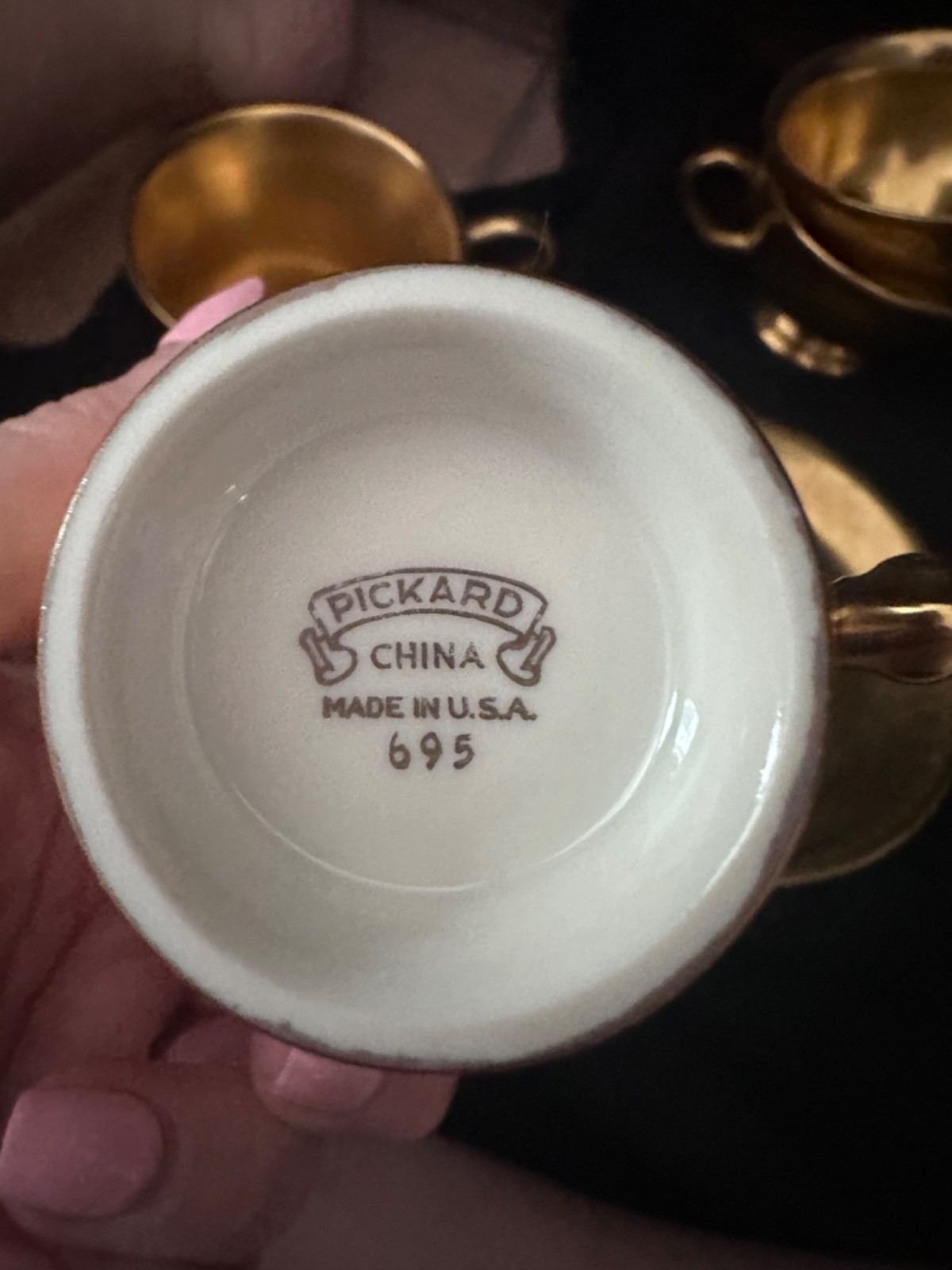 pickard china gold cups and saucers model 695