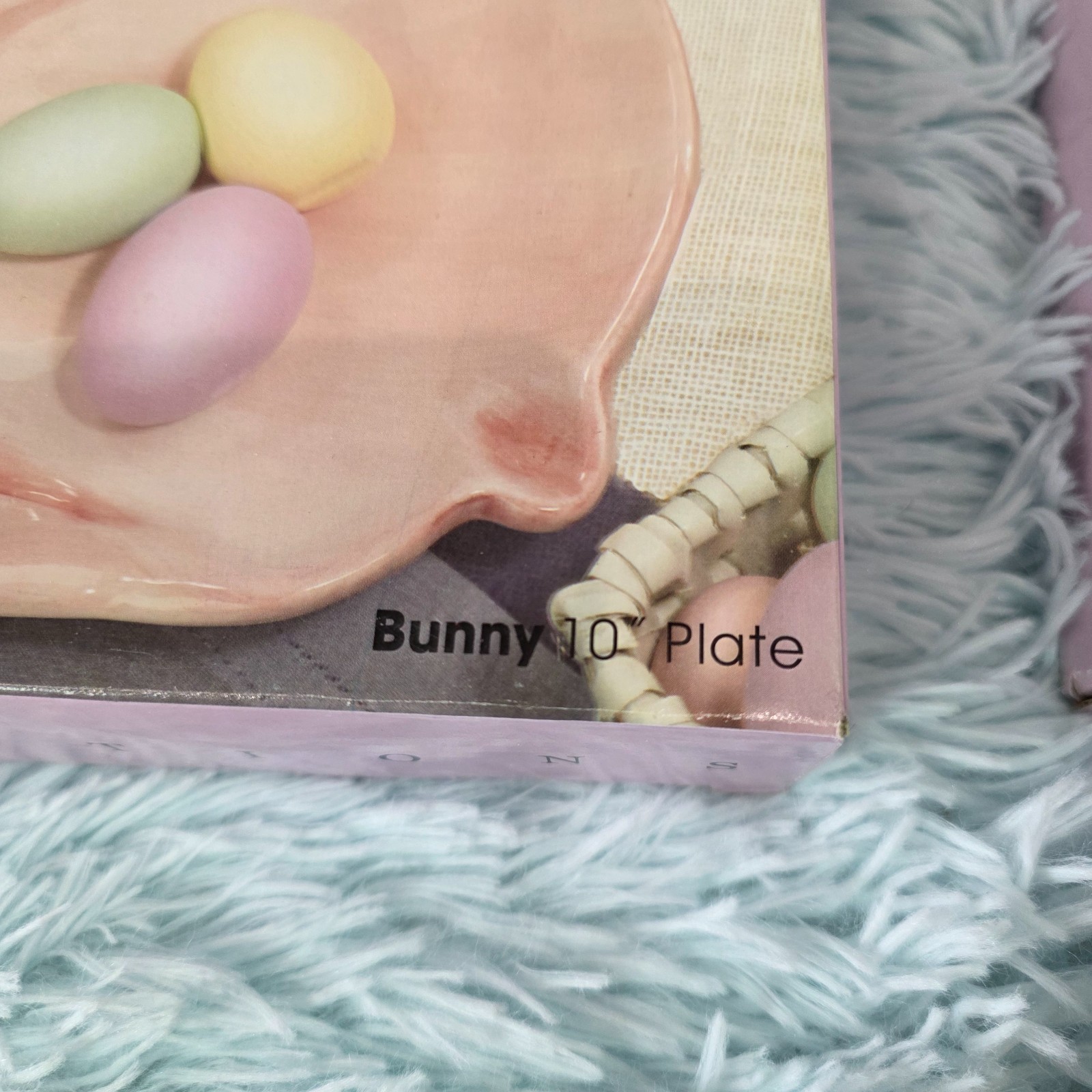 Set of 4 Celebrations Easter Bunny Appetizer Plates – Pastel Pink Green Yellow
