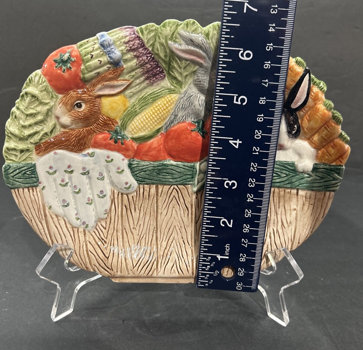Vintage Fitz and Floyd 1995 Omnibus Bountiful Bunnies Small 8-1/2” Serving Plate