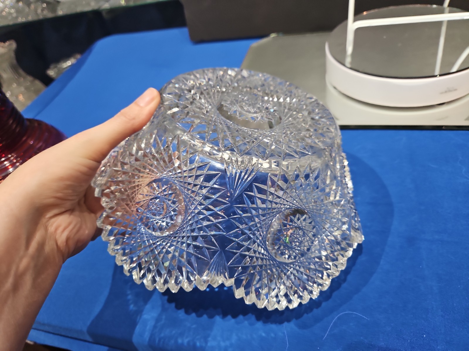 Extra Thick Bowl c.1900 American Brilliant Period Cut Glass Crystal Krantz Smith