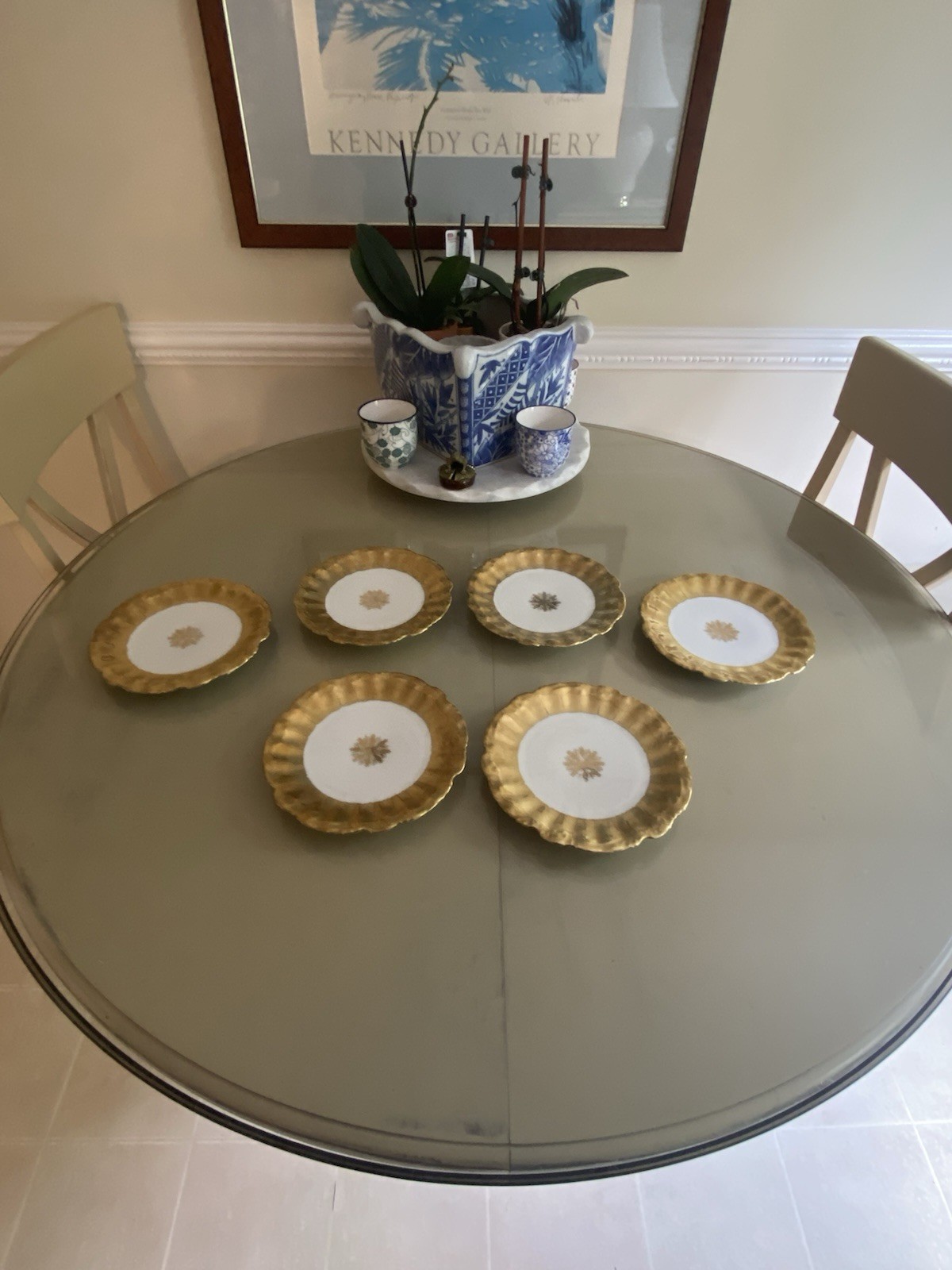 Vintage China Nathan Straus & Sons LS&S-Limoges FR Snowflake Pattern Gold Leaf