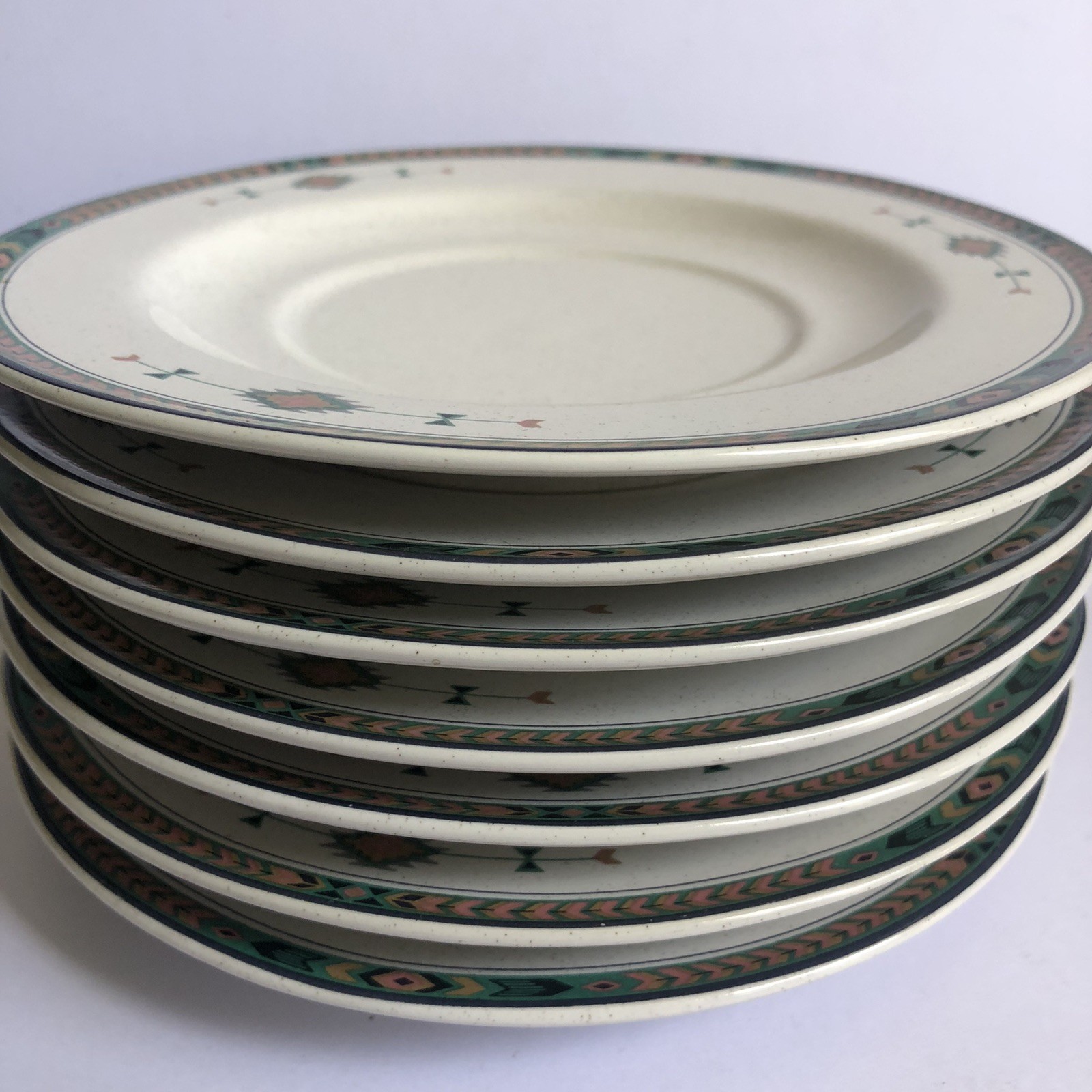 Studio Nova Adirondack Y2201 Coffee Cups 8 And Saucers 7 Round Aztec Speckled