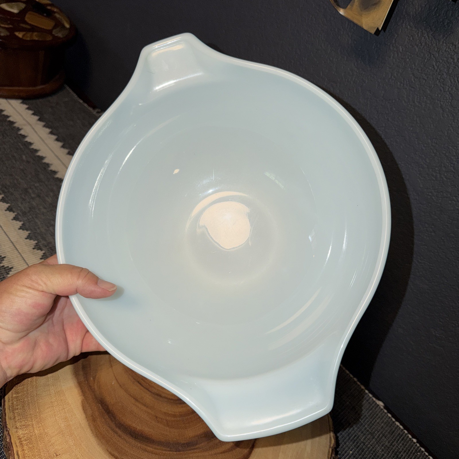 VTG Pyrex Amish Blue Butterprint Cinderella Dbl Spout Nesting Bowls Set of 3