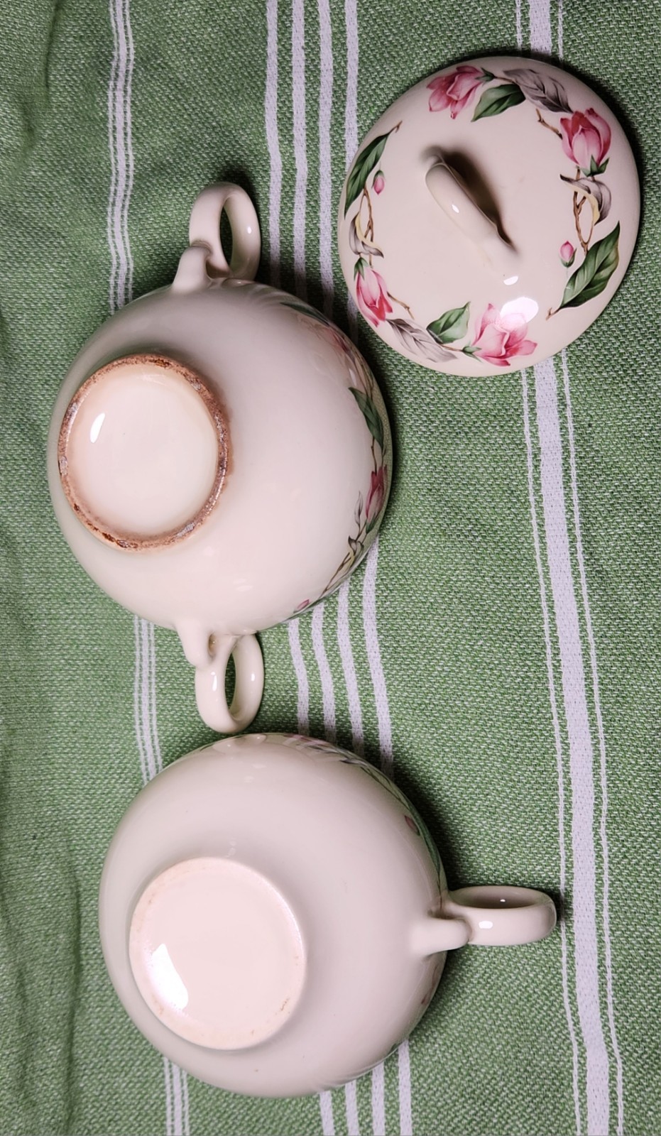 Vtg Universal Potteries Ballerina Rose Garland Ceramic Sugar & Creamer Set
