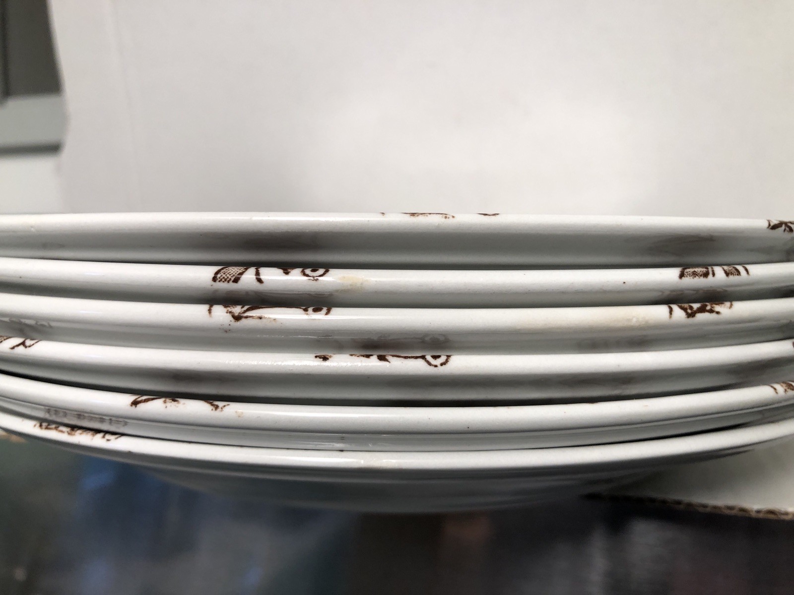 ARABIA FINLAND TAPESTRY DINNER PLATES SET OF 6 BROWN