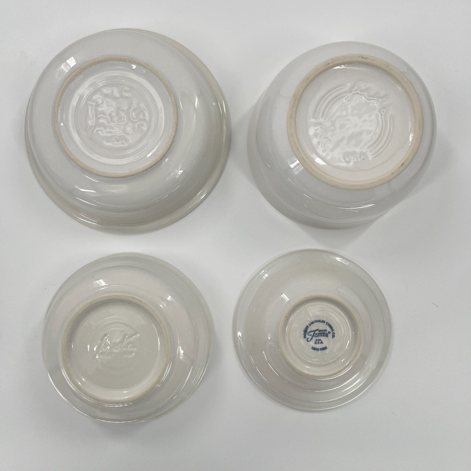 Fiesta Dinnerware Set White 14 Piece Post 86 Lot Bowls Plates Tray Platter Cup