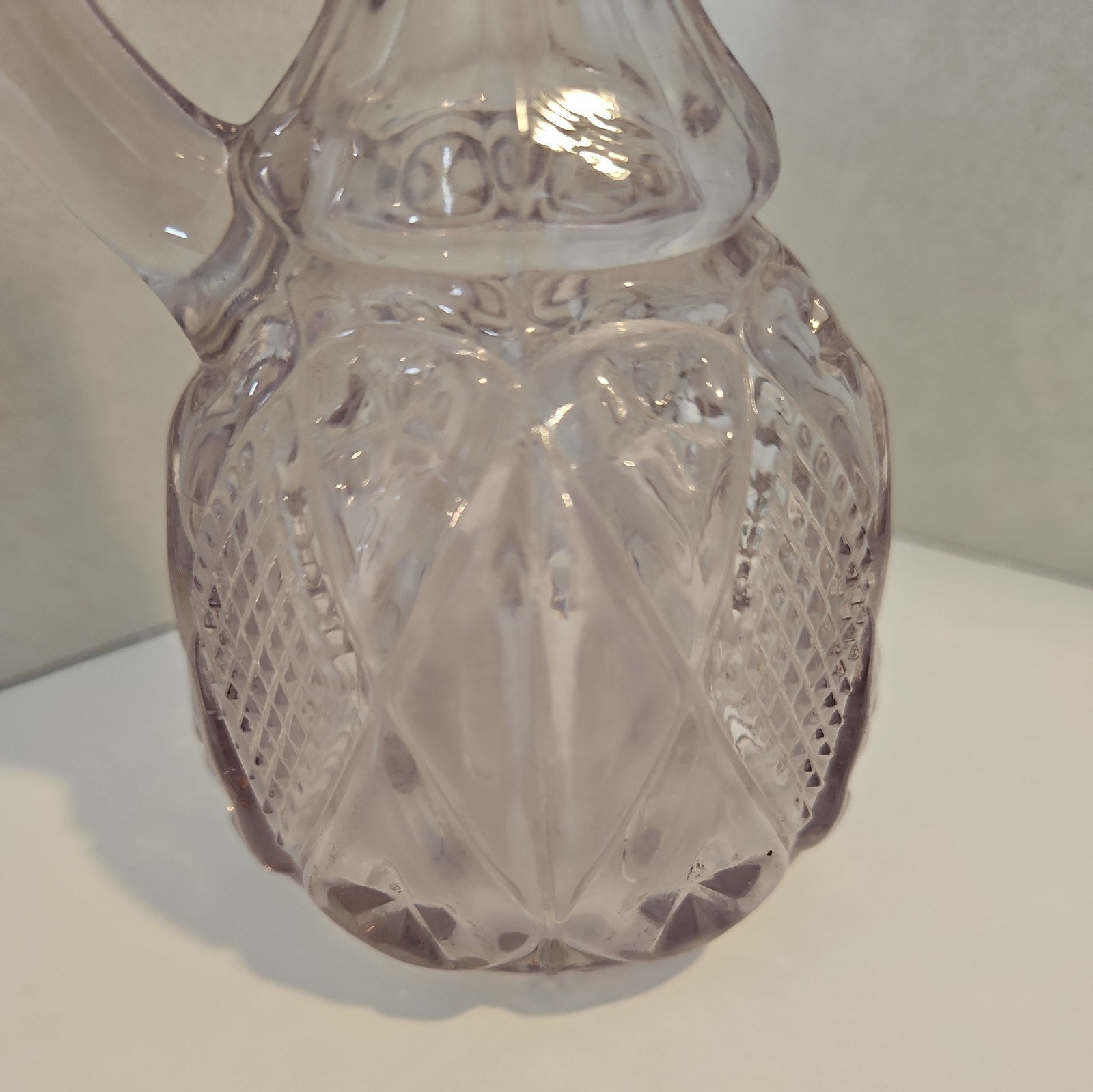 Diamond Cruet Violet Tinge #488 Ohio Flint Glass Co. Dunkirk, Indiana EAPG