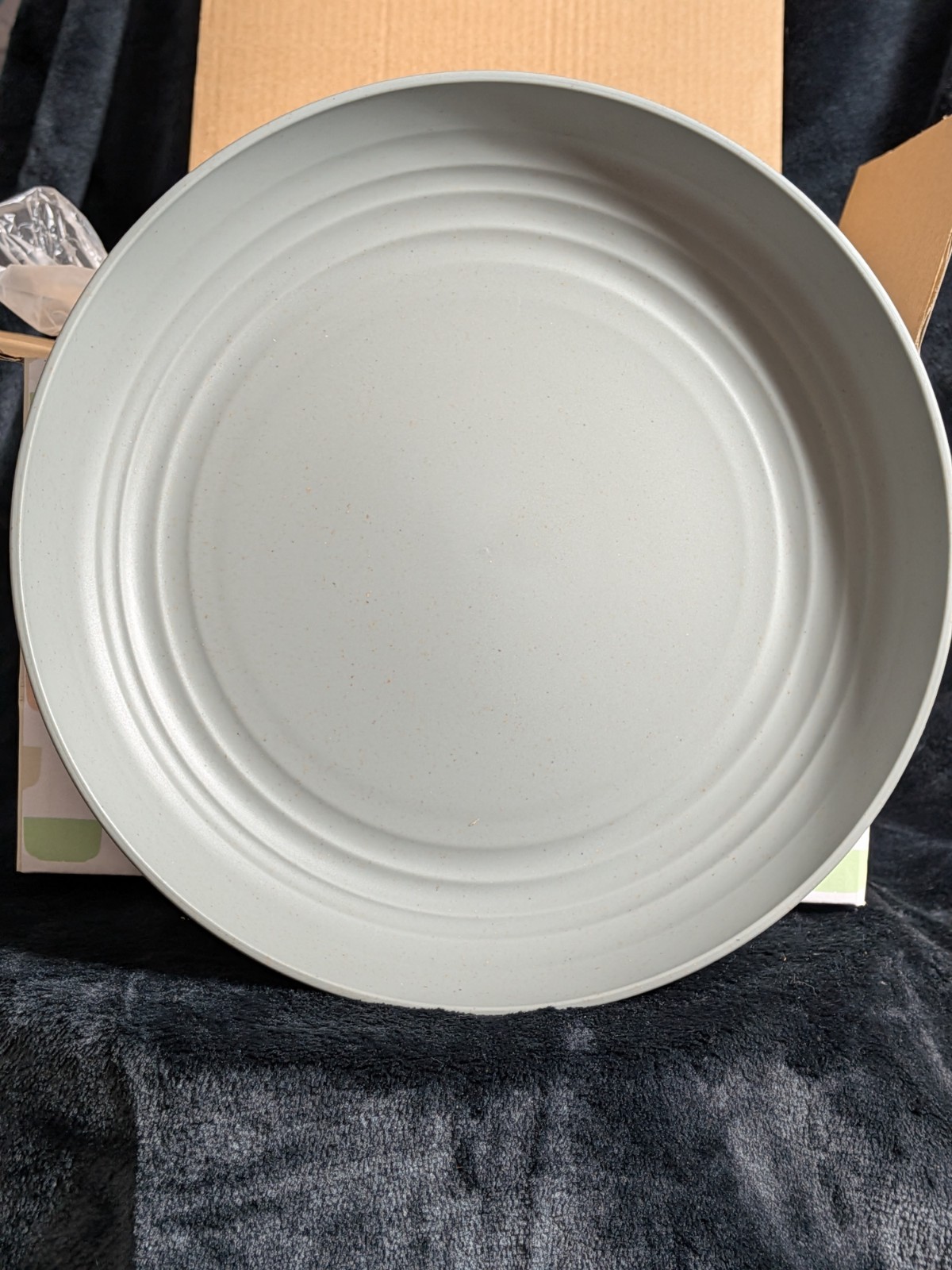 New Wheat Straw Plates-Homenly 12-Deep Dinner Plates, 9 In Grey, Dishwasher Safe