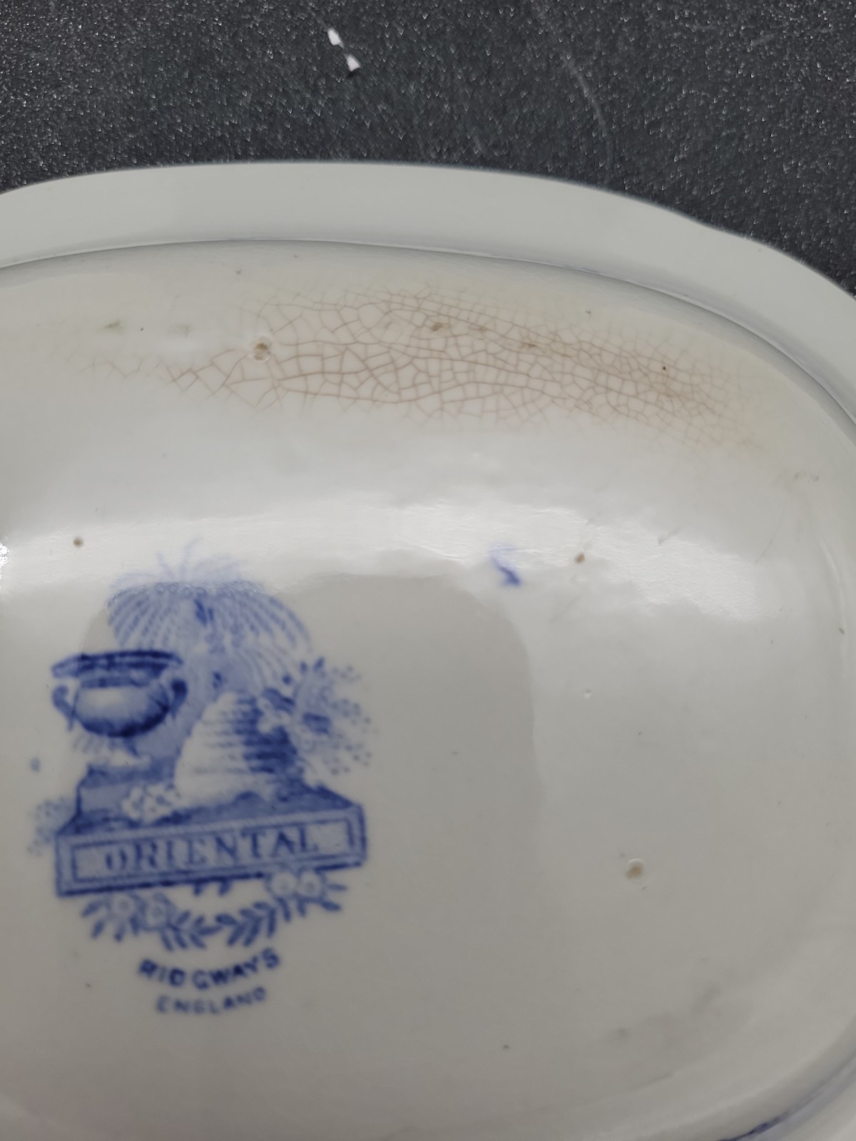 Antique Ridgways England Oriental Transferware Open Vegetable Dish 8.5″ x 6.75″