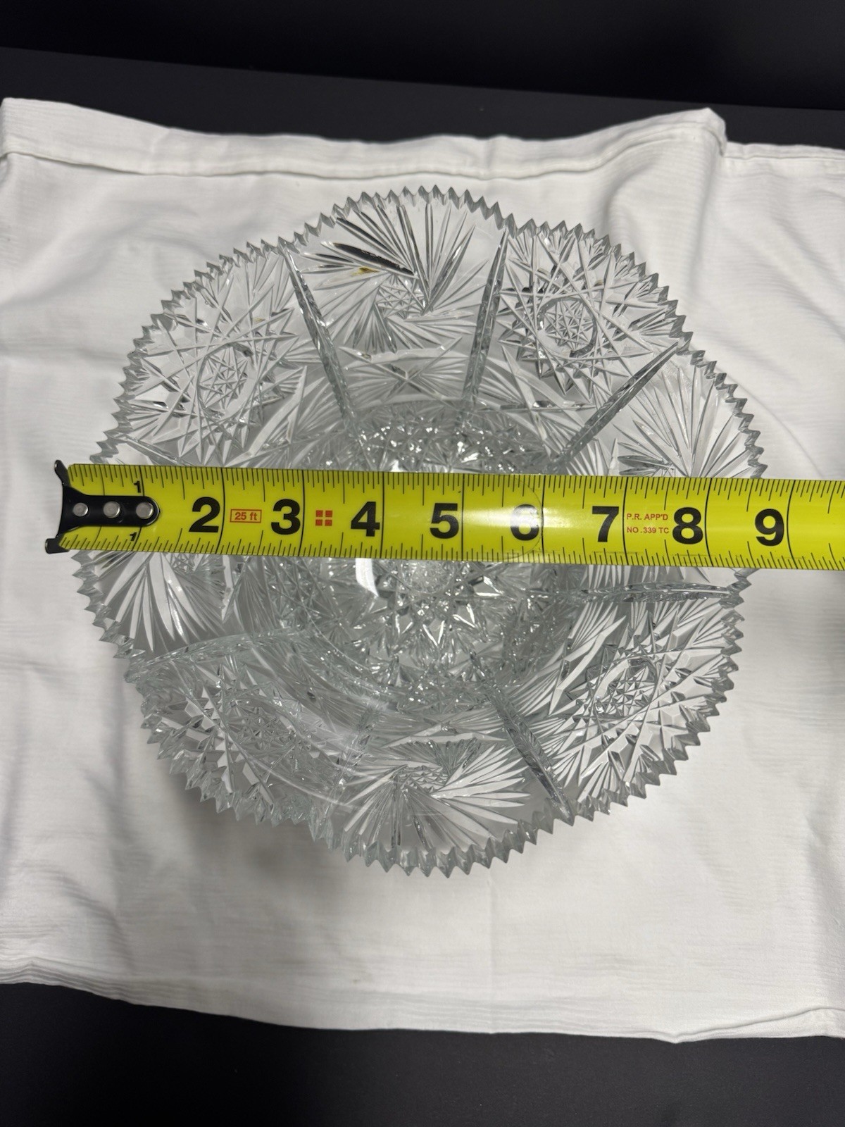 American Brilliant Period ABP Crystal Glass Cut Bowl 9”