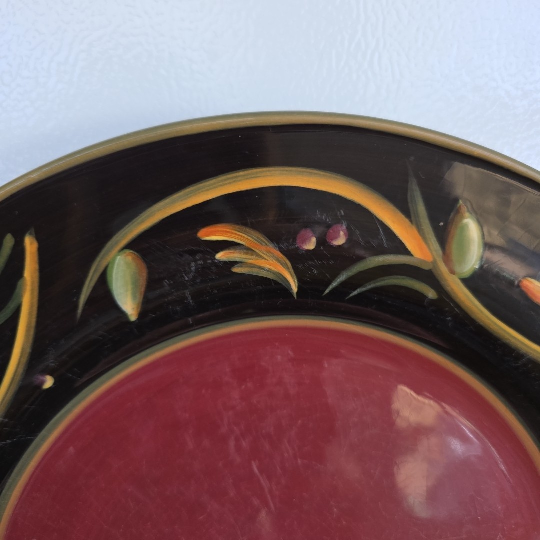 Demdaco 2002 Chocolate Berries 11″ Dinner Plate Deb Hrabik HEAVY WARE