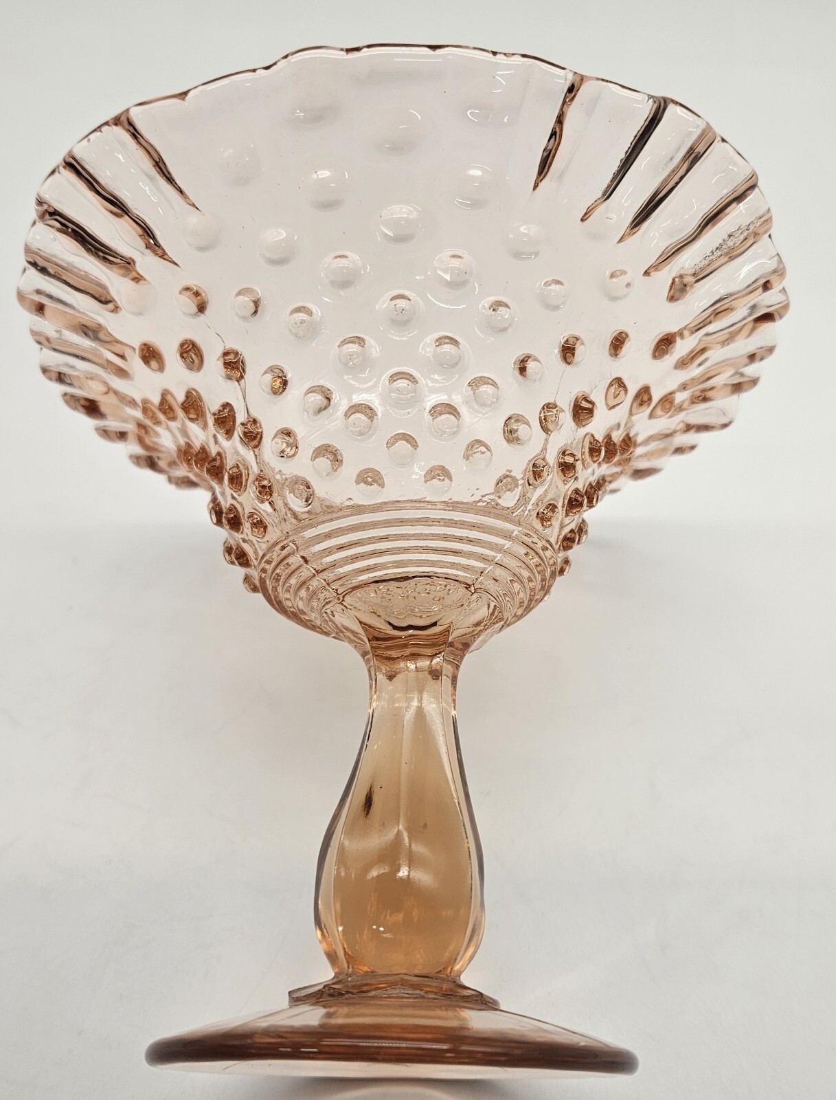 Vintage Fenton Pink Glass Hobnail Compote Candy Dish 5 1/2 Inches Tall