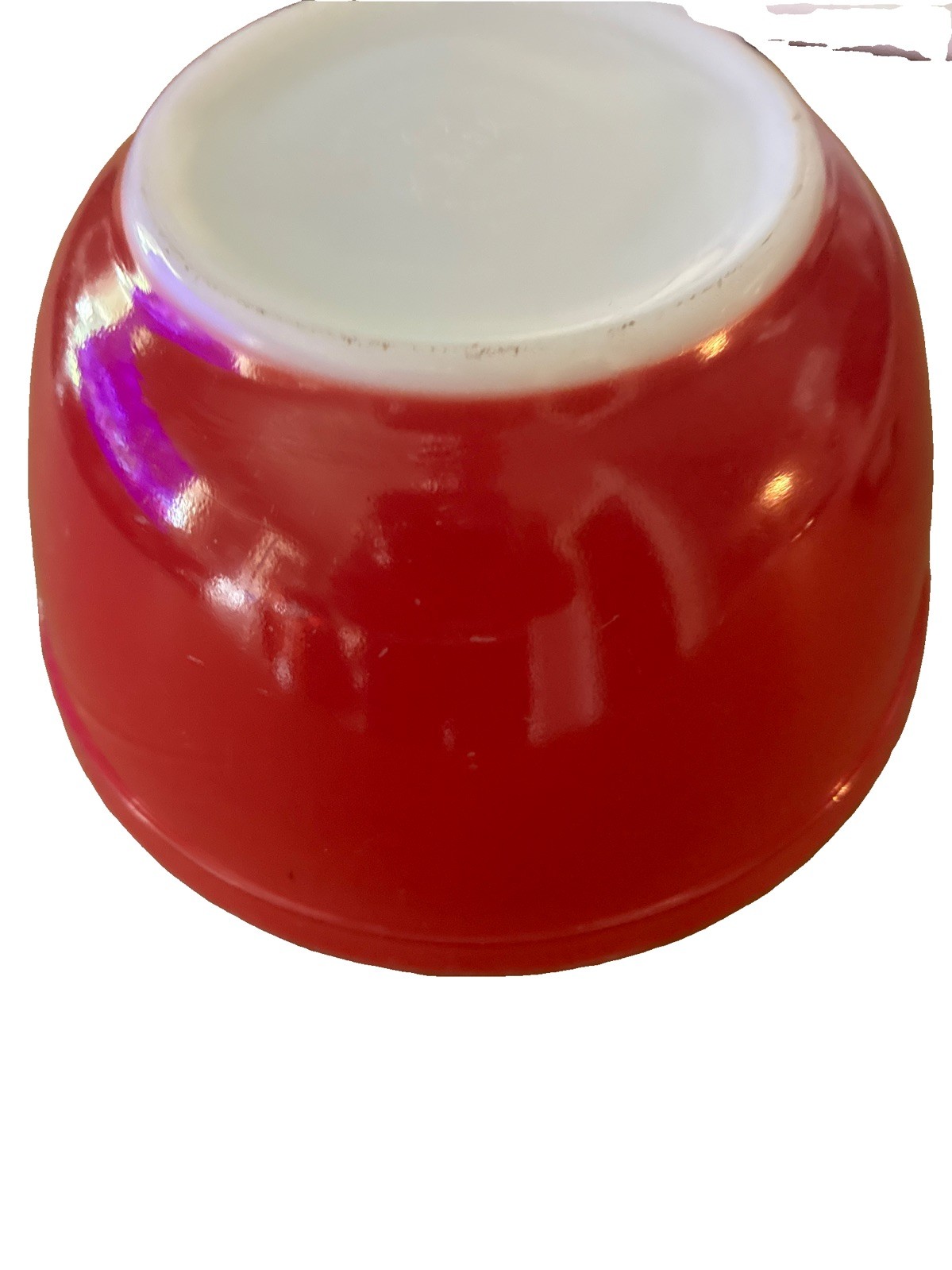 Red Pyrex Primary Colors Mixing Bowl; Early 1940’s T.M. REG Mark for 402 Size
