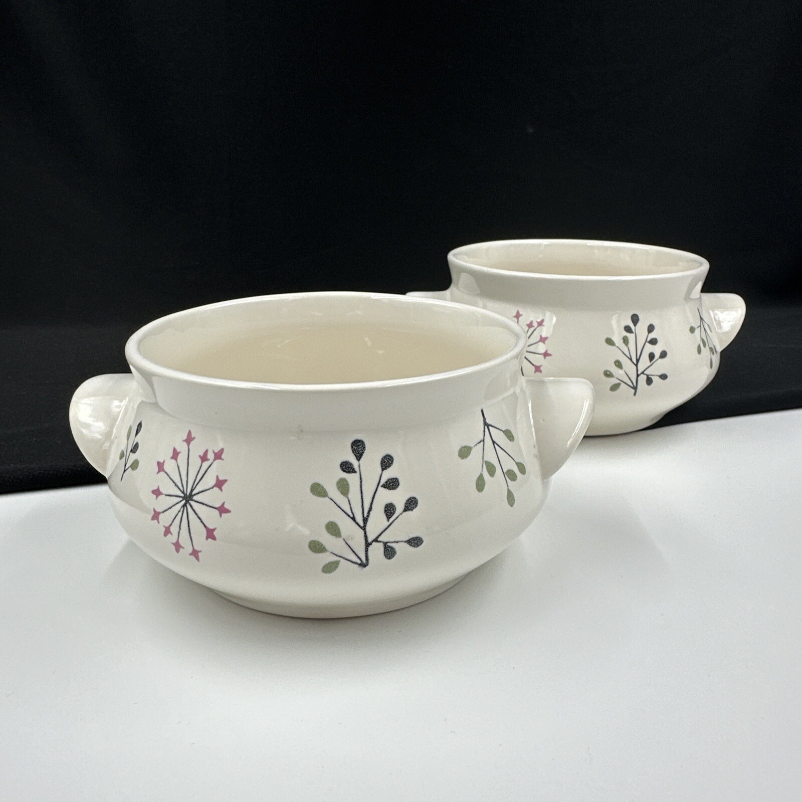 Franciscan Echo (2) 4” Individual Casserole Dish Without Lid USA •PRISTINE•