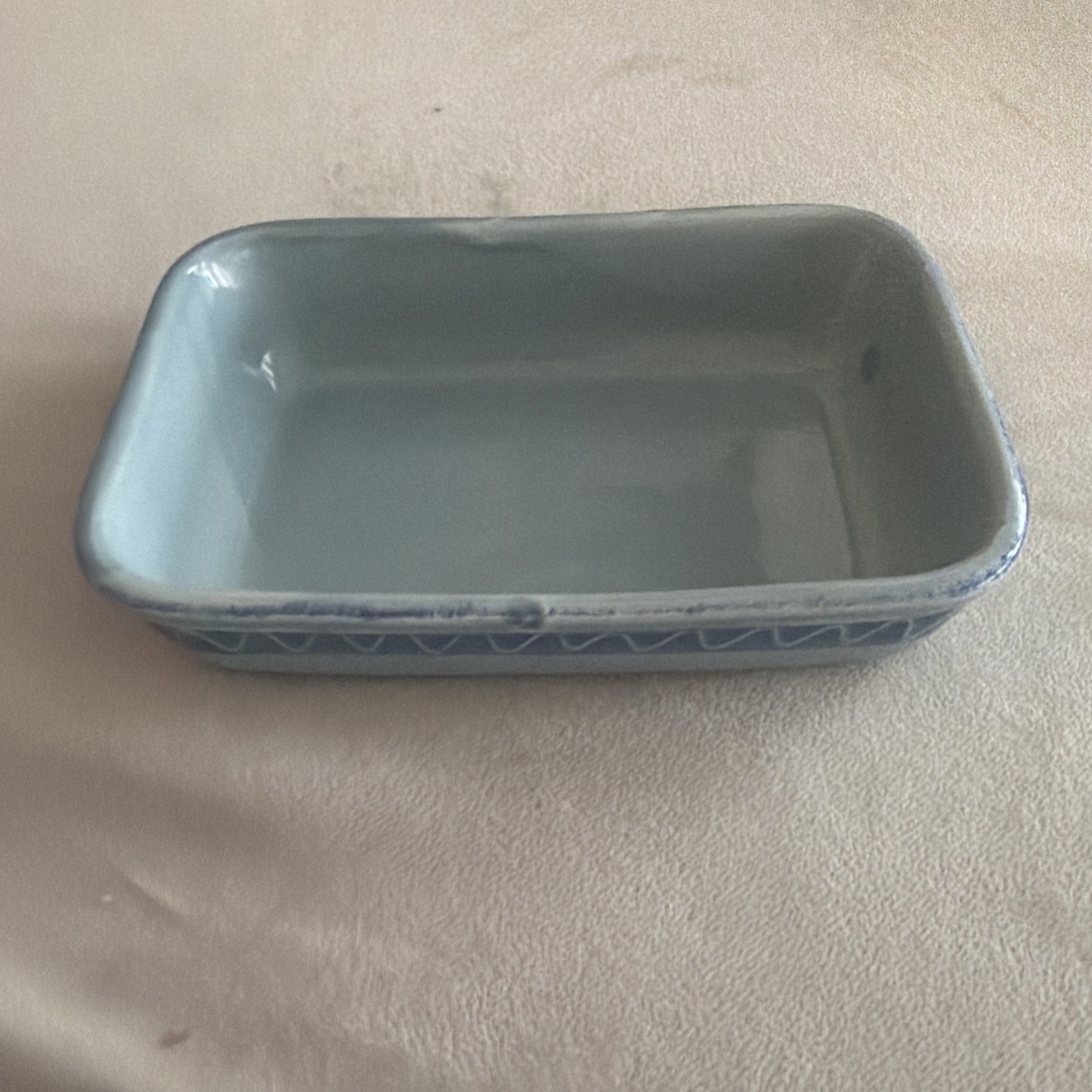 Beautiful Blue Rectangular Italian Pottery Serving/Dipping Dish Made in Italy