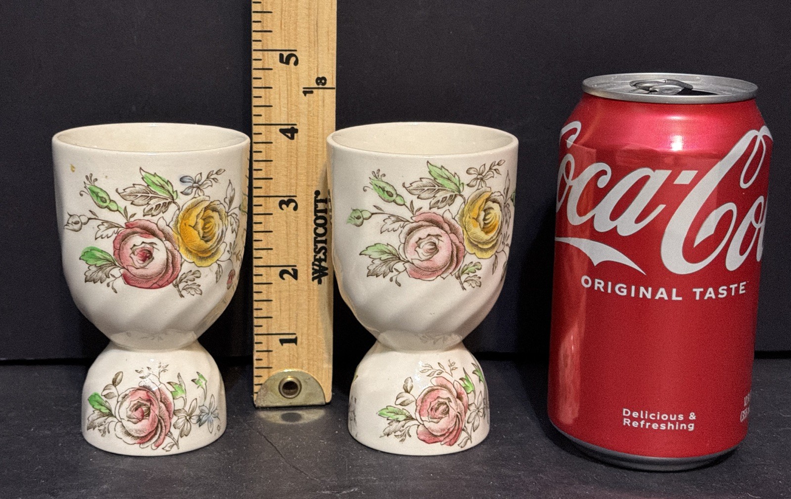 Vintage Johnson Bros Brothers Sheraton Set of 2 Double Egg Cups England