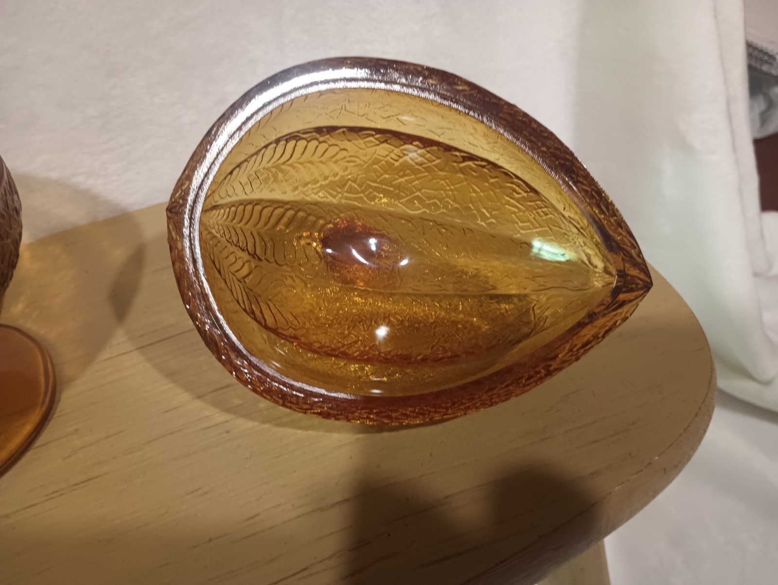 Vintage L.E. Smith Amber Melon Bowl Candy Dish.6×5 In, No Chips