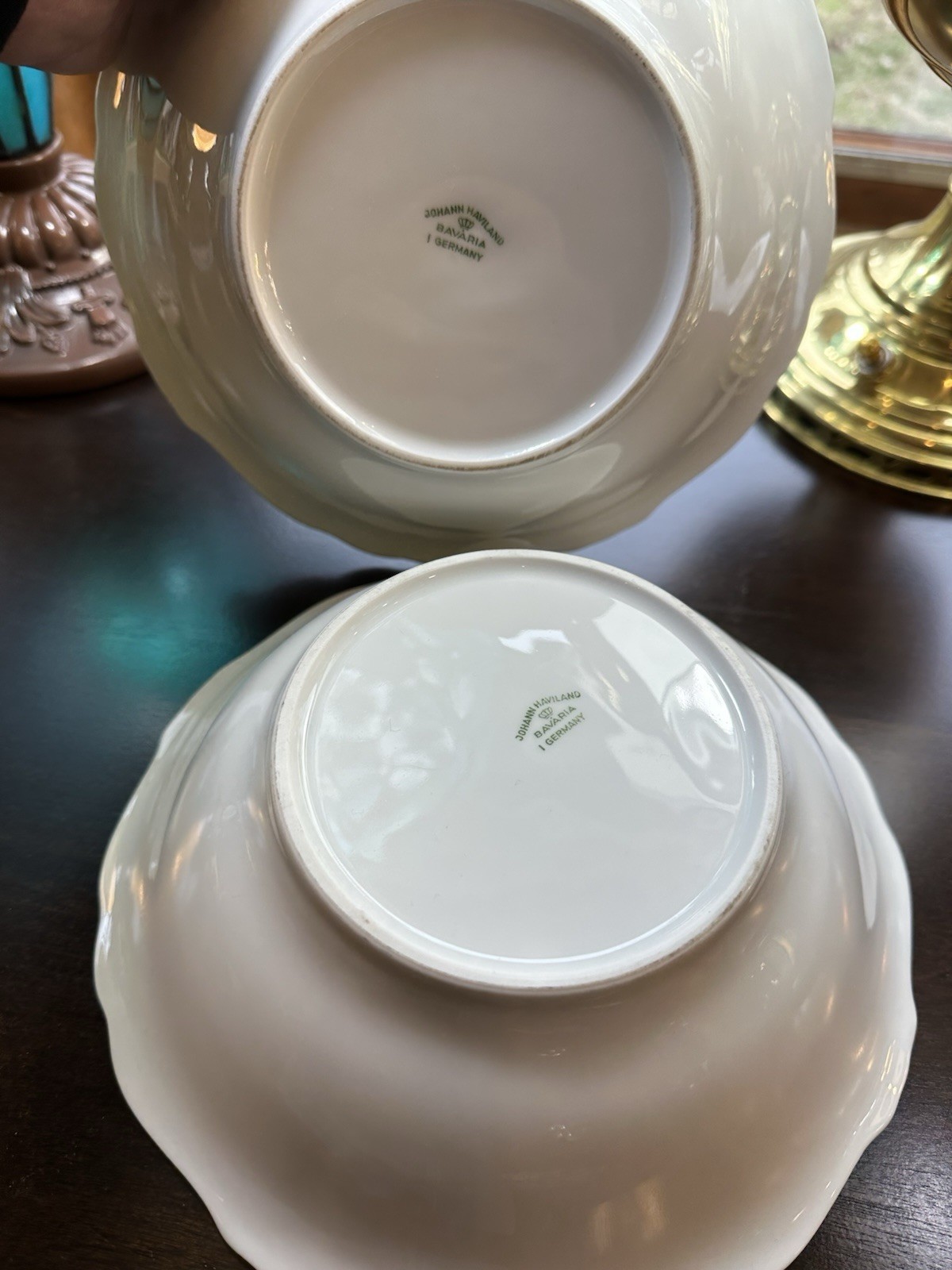 Johann Haviland Blue Garland Germany Set of 2 Serving Bowls 8.5″ Excellent