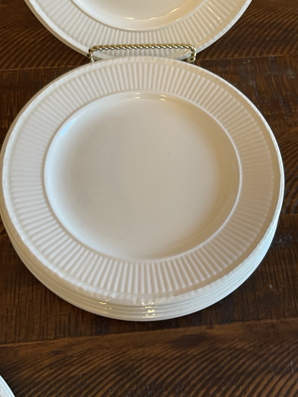 Wedgwood Edme Salad Plates ~ Set of 8 Ivory Off White Plates