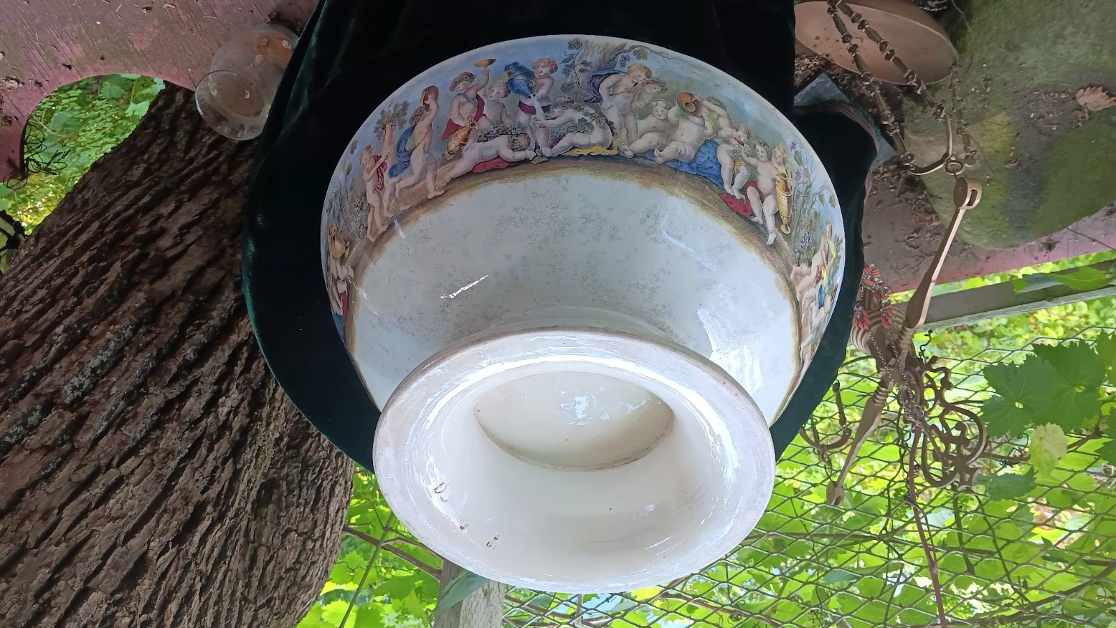 Huge Victorian Ironstone Punch Bowl Bachus Satyr Fawn And Puttis Neoclassical