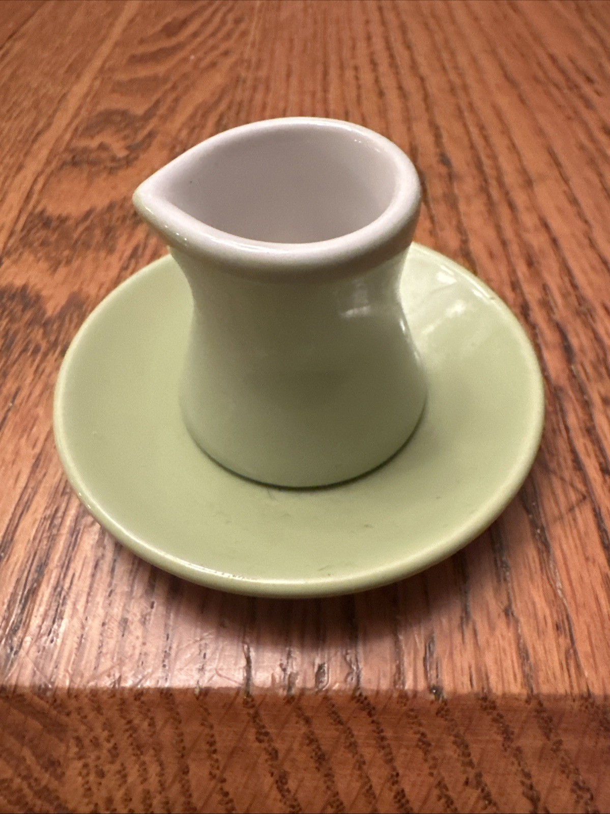 Creamer And Saucer Light Green Unbranded Small Display Vintage