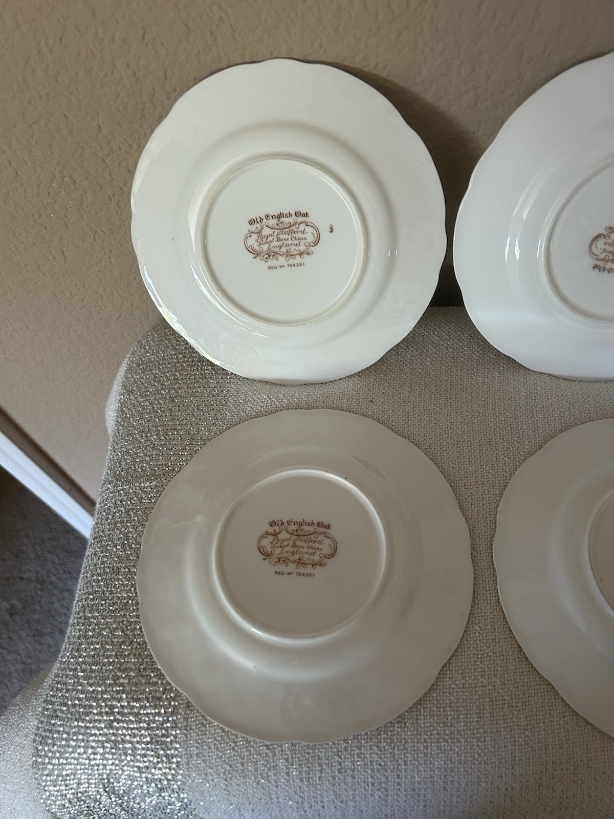 Set of 6 Royal Stafford ‘Old English Oak Gold’ 6-1/2” Bread Plates-#764261