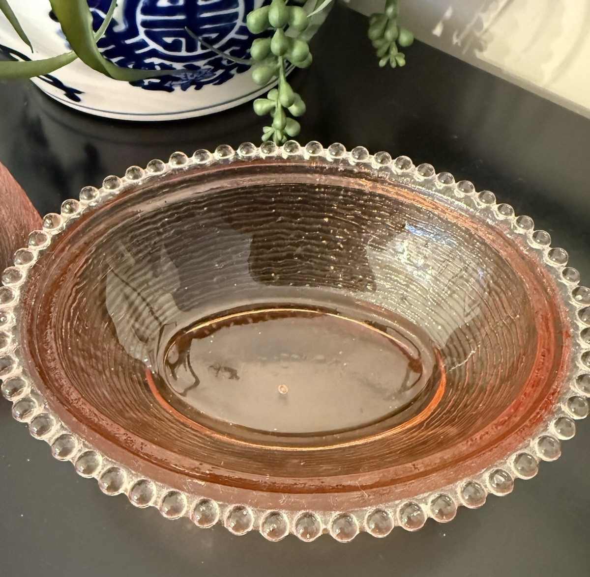 Vintage Indiana Glass Pink Sleeping Cat On A Nest Covered Dish Kitten
