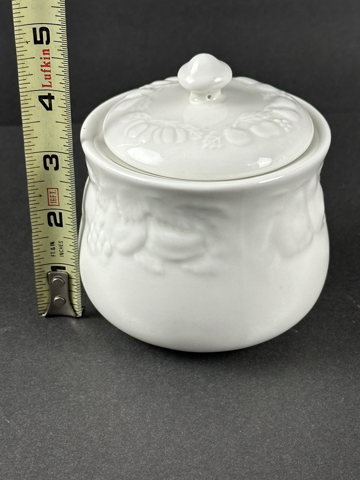 Fruit de Blanc 1995 Tabletops White Sugar Bowl Container Creamer Set Gravy Boat